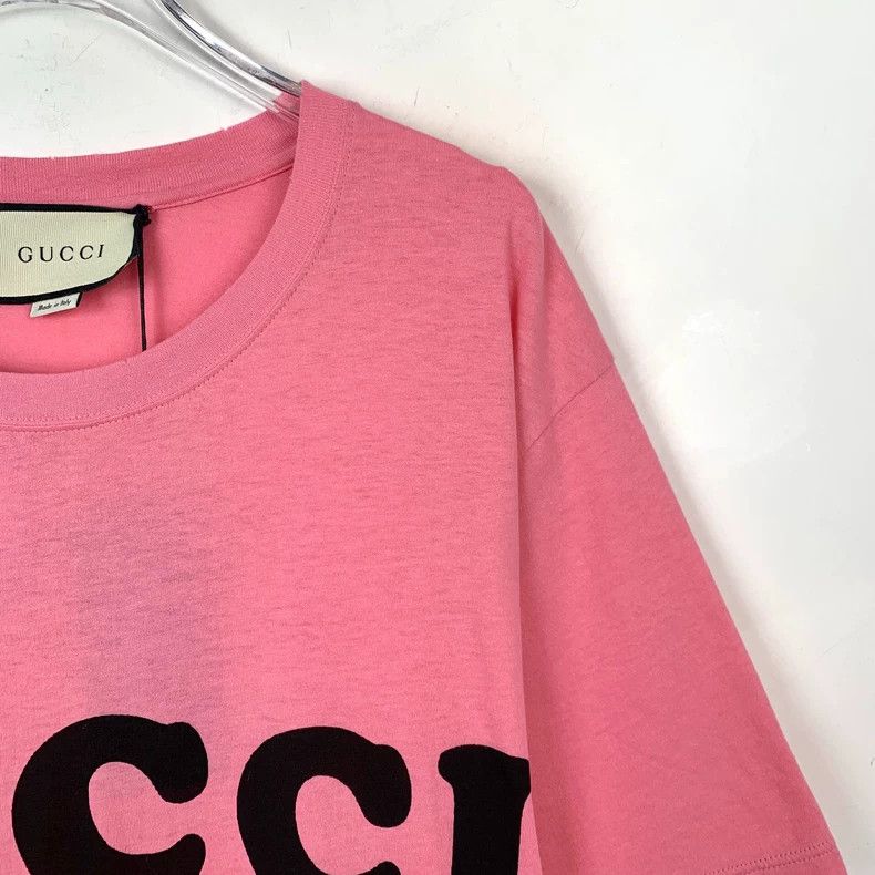 Gucci Gucci Pink logo printed round-neck cotton short-sleeved T-s Size US S / EU 44-46 / 1 - 3 Thumbnail