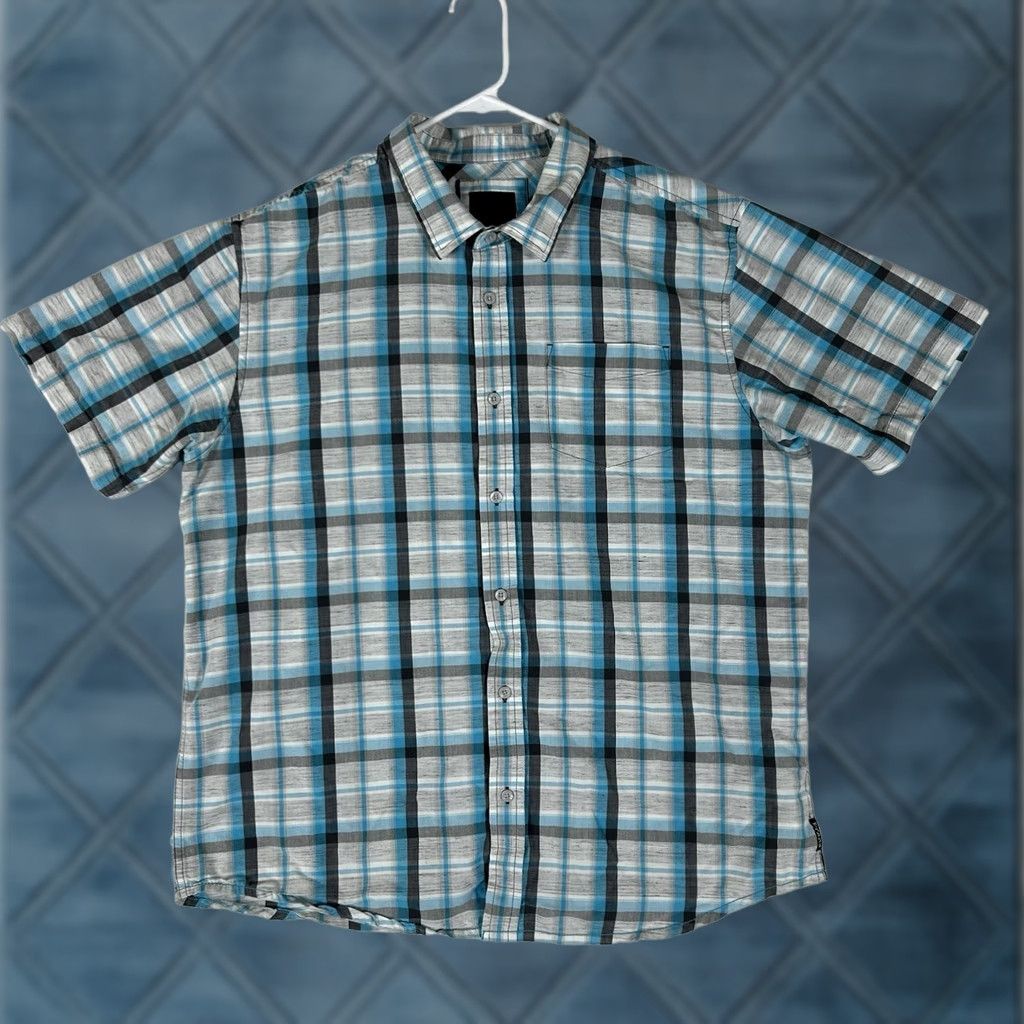 Prana Prana Short Sleeve Button Up Shirt Mens XL Blue Plaid Lightweight Casual Relaxed Size US XL / EU 56 / 4 - 1 Thumbnail