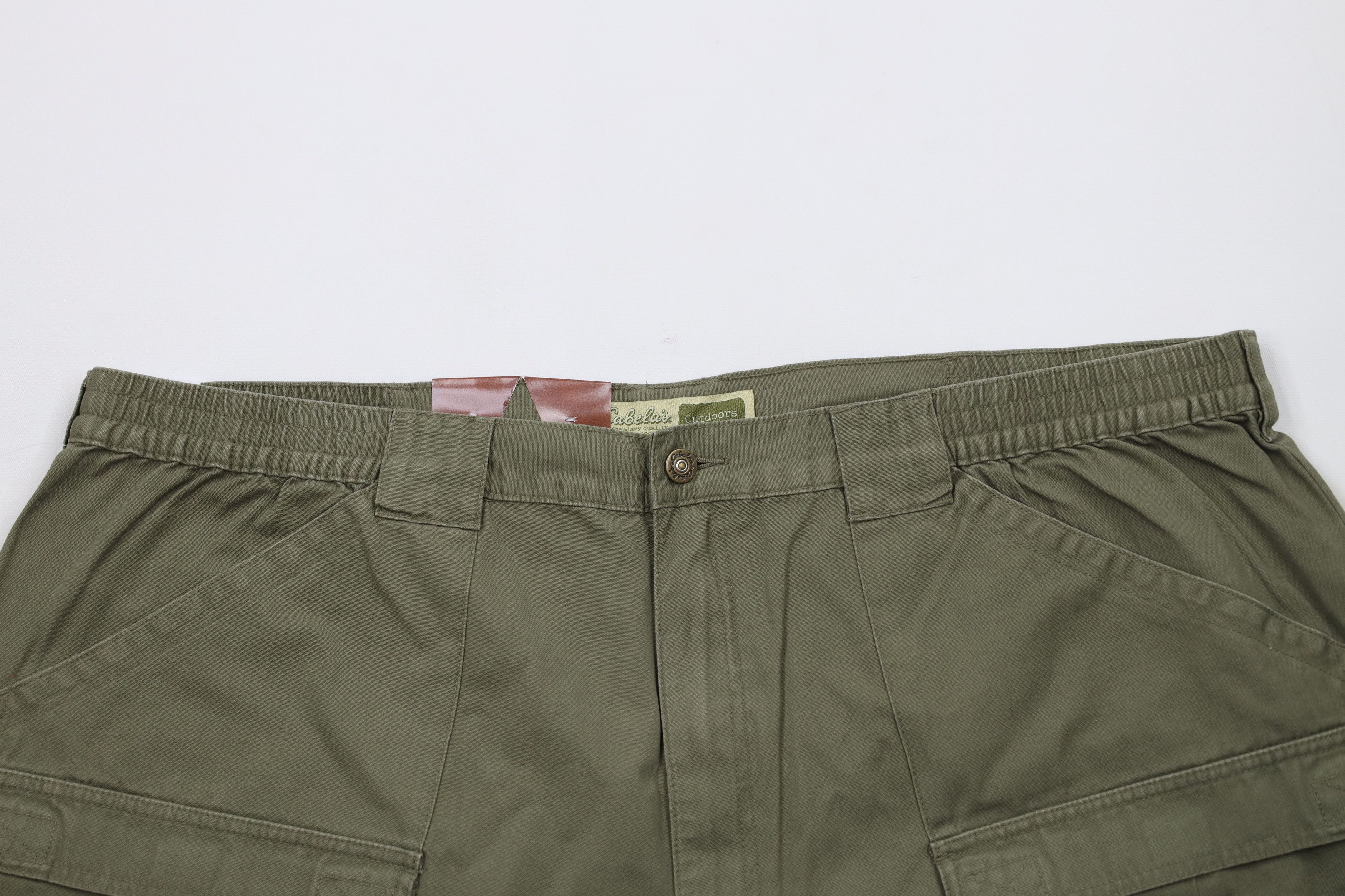 Cabelas × Vintage Deadstock Vintage Y2K Cabelas Knee Canvas Cargo Shorts Green Size US 44 / EU 60 - 2 Thumbnail