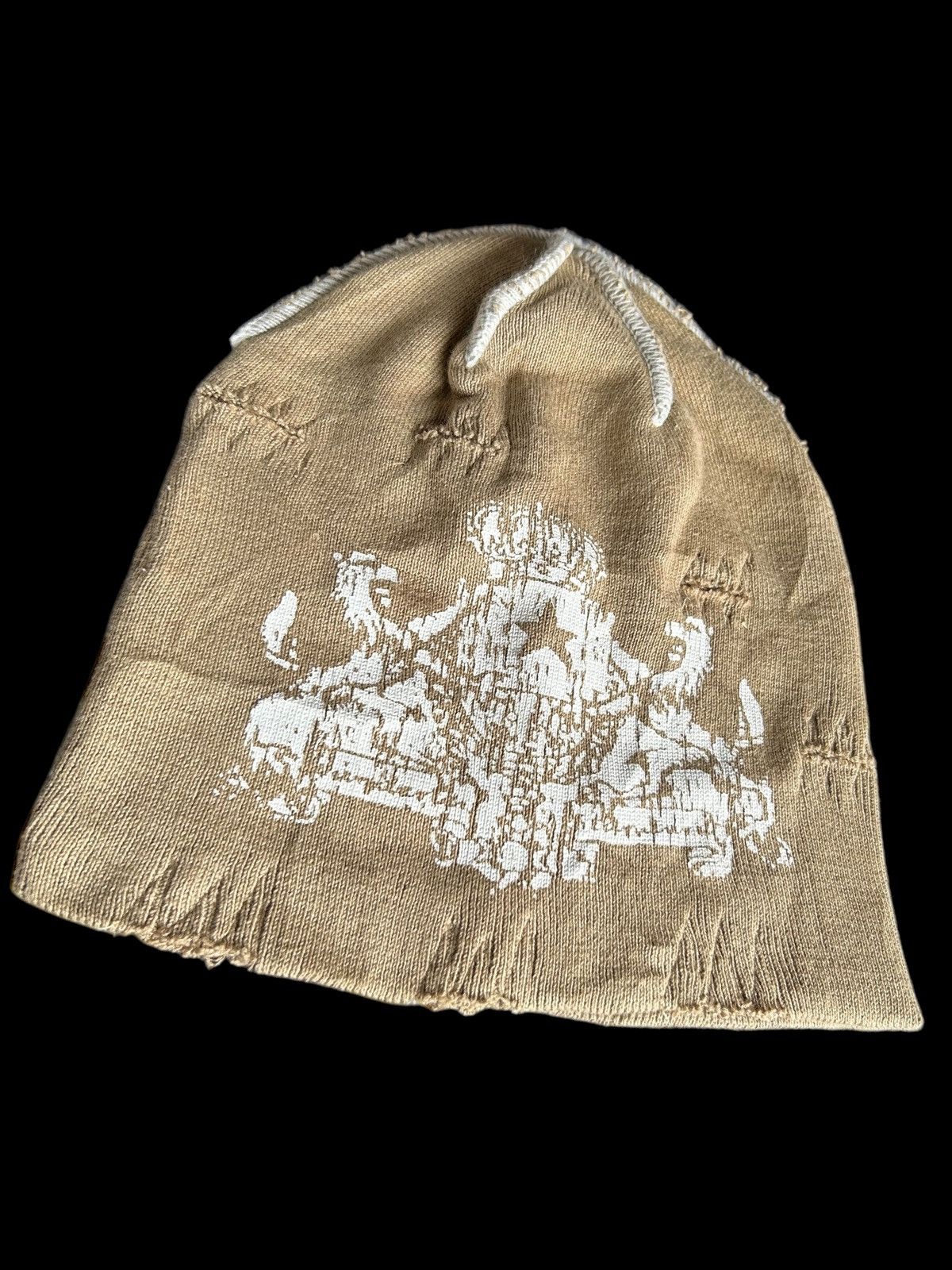 Japanese Brand × Kapital × Vintage Japanese Distressed Punk Style Beanie Hats Rare☠️☠️ Size ONE SIZE - 1 Thumbnail