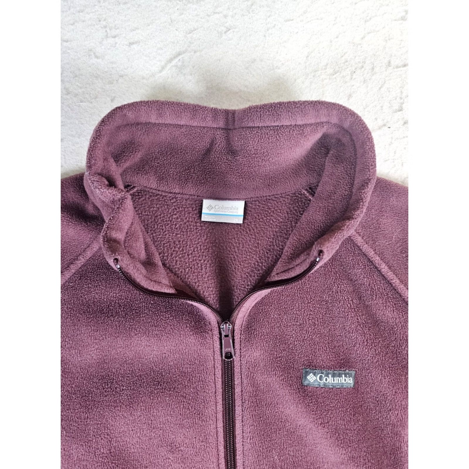 Vintage Columbia Benton Springs Full Zip Fleece Mock Neck Jacket Women's XL Plum Jacket, 1X? Size XL / US 12-14 / IT 48-50 - 3 Thumbnail