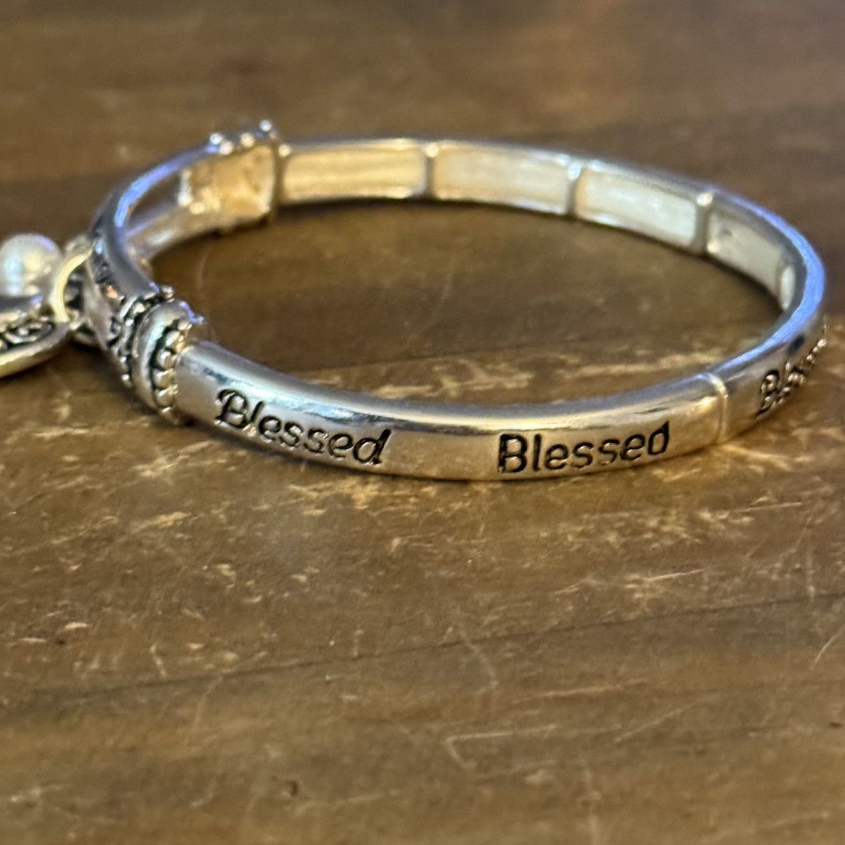 Other Silver tone Blessed stretch charm bracelet Size ONE SIZE - 5 Thumbnail