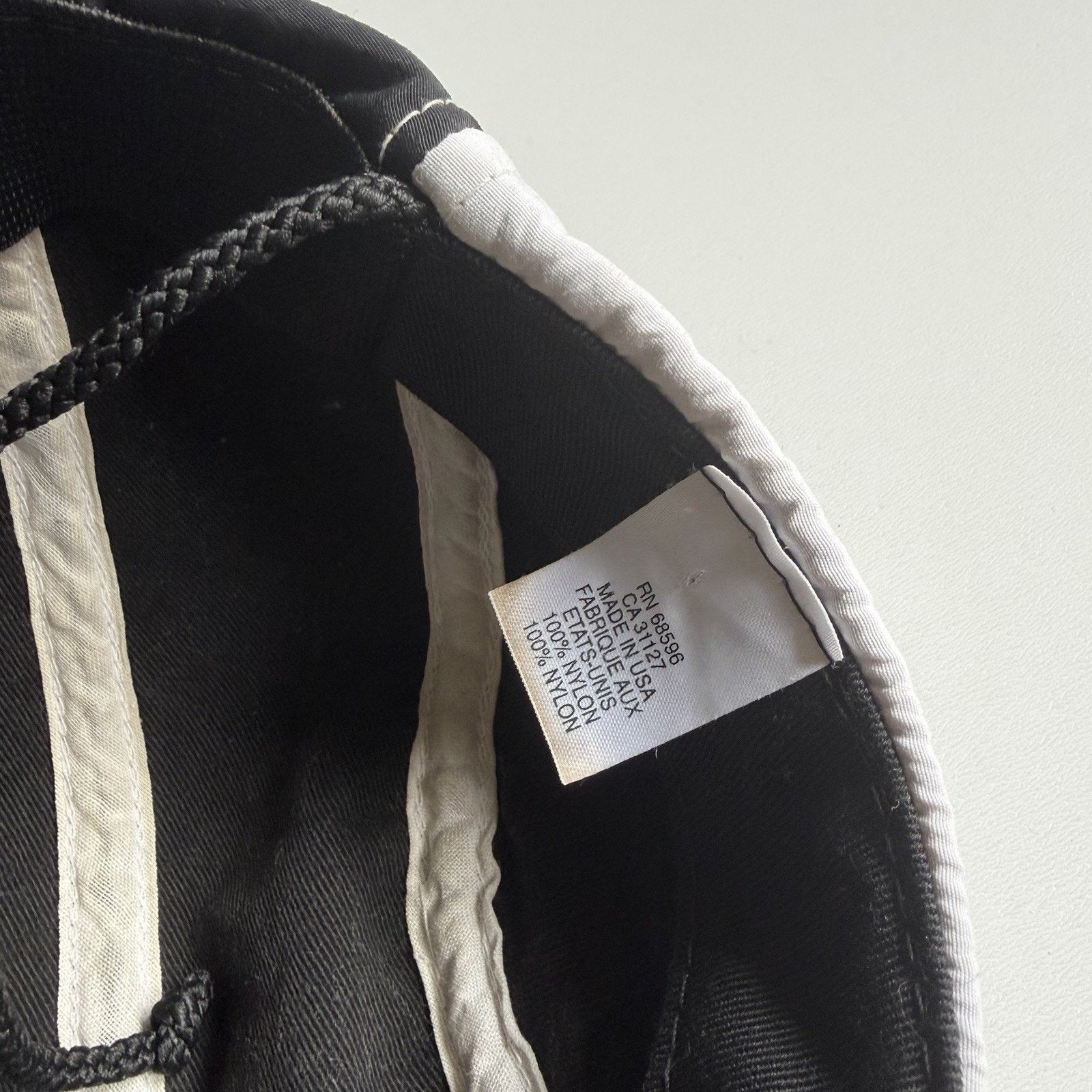 DKNY × Vintage Vintage 90s DKNY USA Pull String 5 Panel Hat Black White Size ONE SIZE - 9 Thumbnail