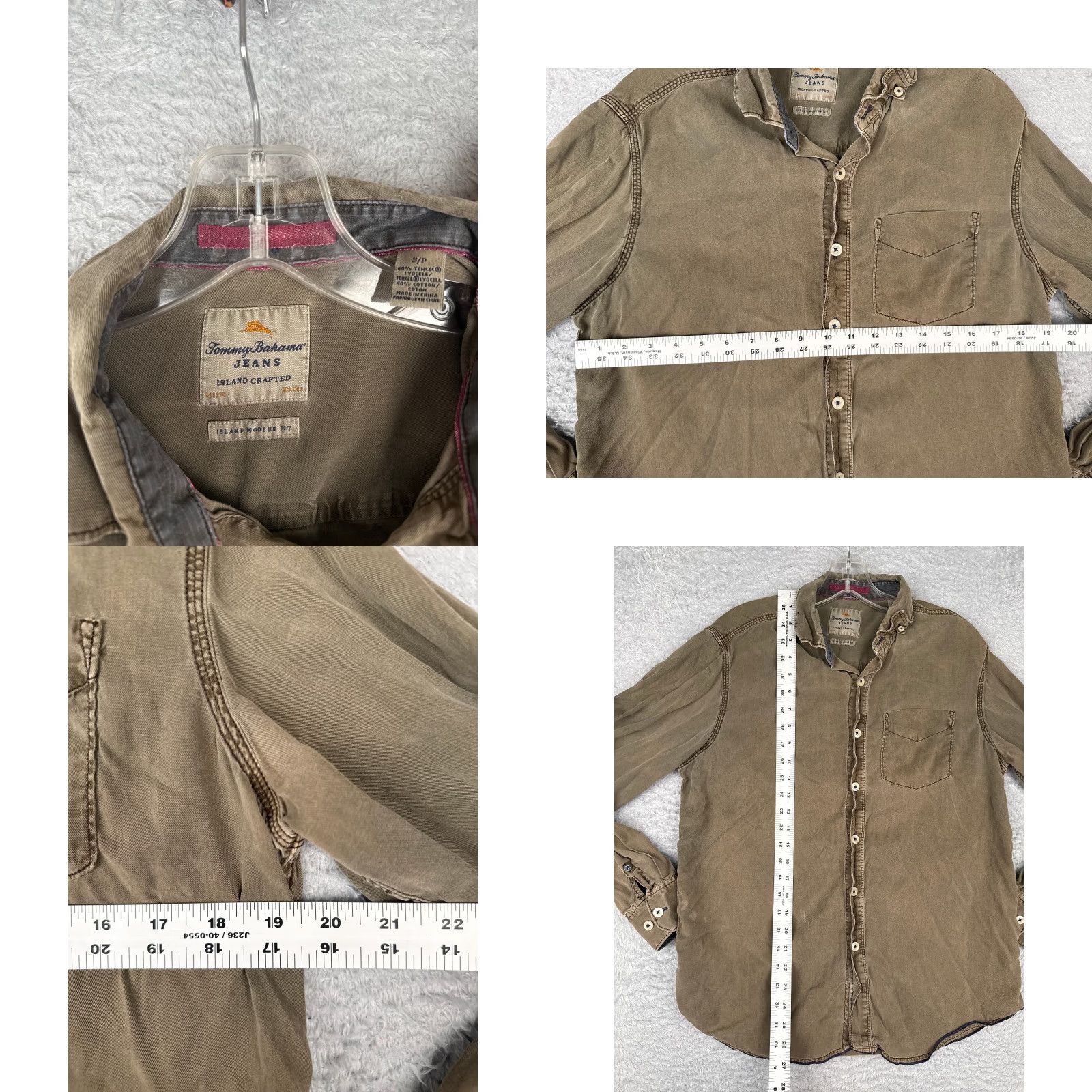 Tommy Bahama Tommy Bahama Shirt Men Small Green Long Sleeve Cotton Blend Button Up Size US S / EU 44-46 / 1 - 8 Thumbnail