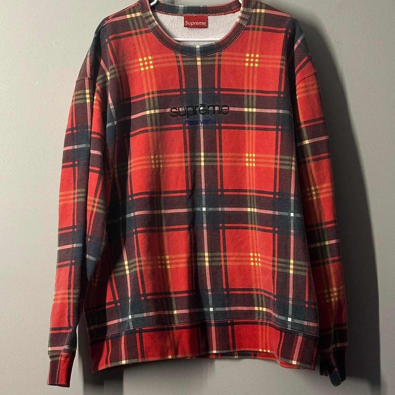 【美品 08FW】supreme plaid crest crewneck Supreme Supreme Crest Plaid MCMXCIV Tartan Hoodie | Grailed
