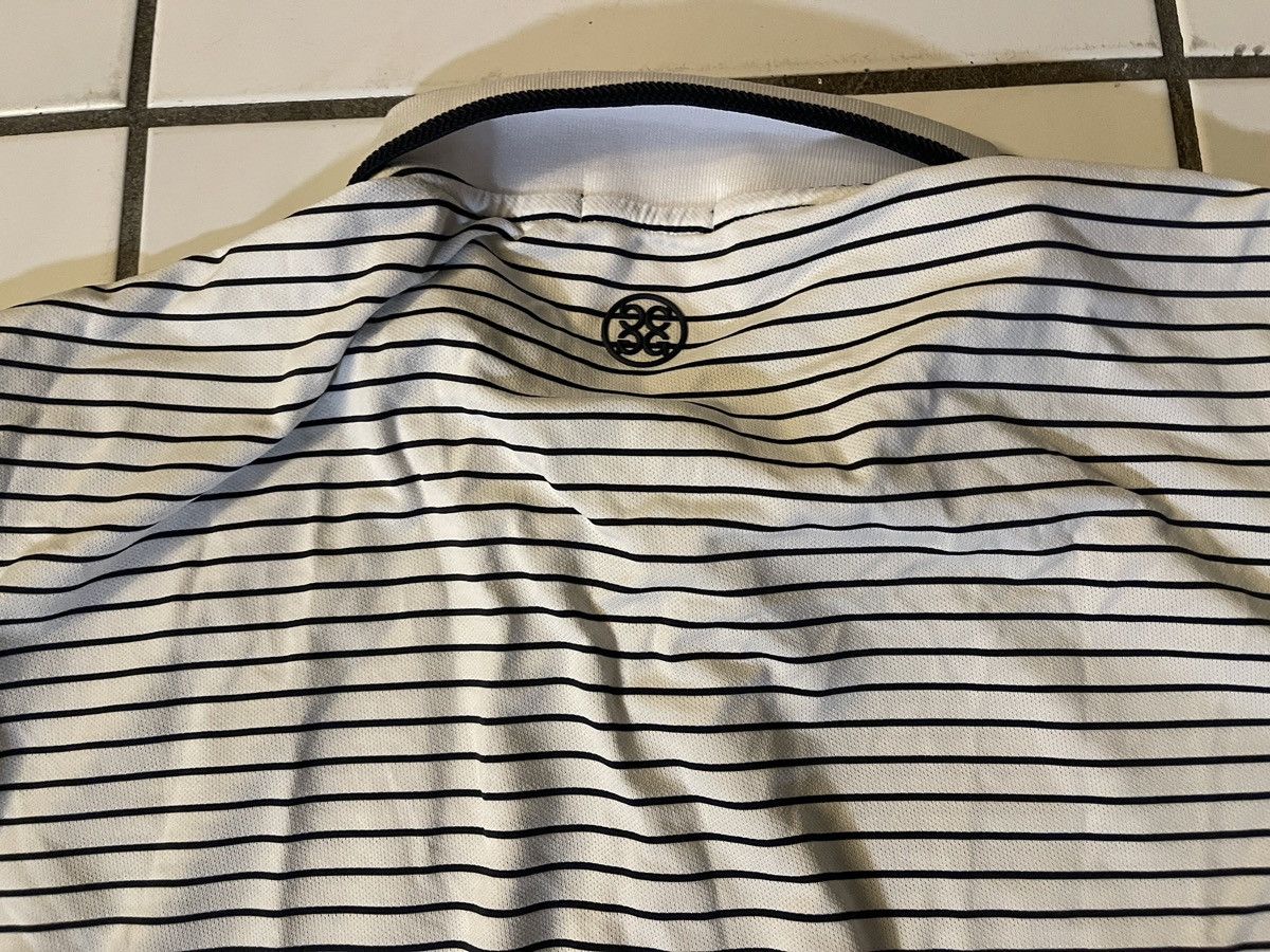 G/FORE G/FORE Polo Shirt Mens Large White Blue Golf Collar Stripe Size US L / EU 52-54 / 3 - 7 Thumbnail