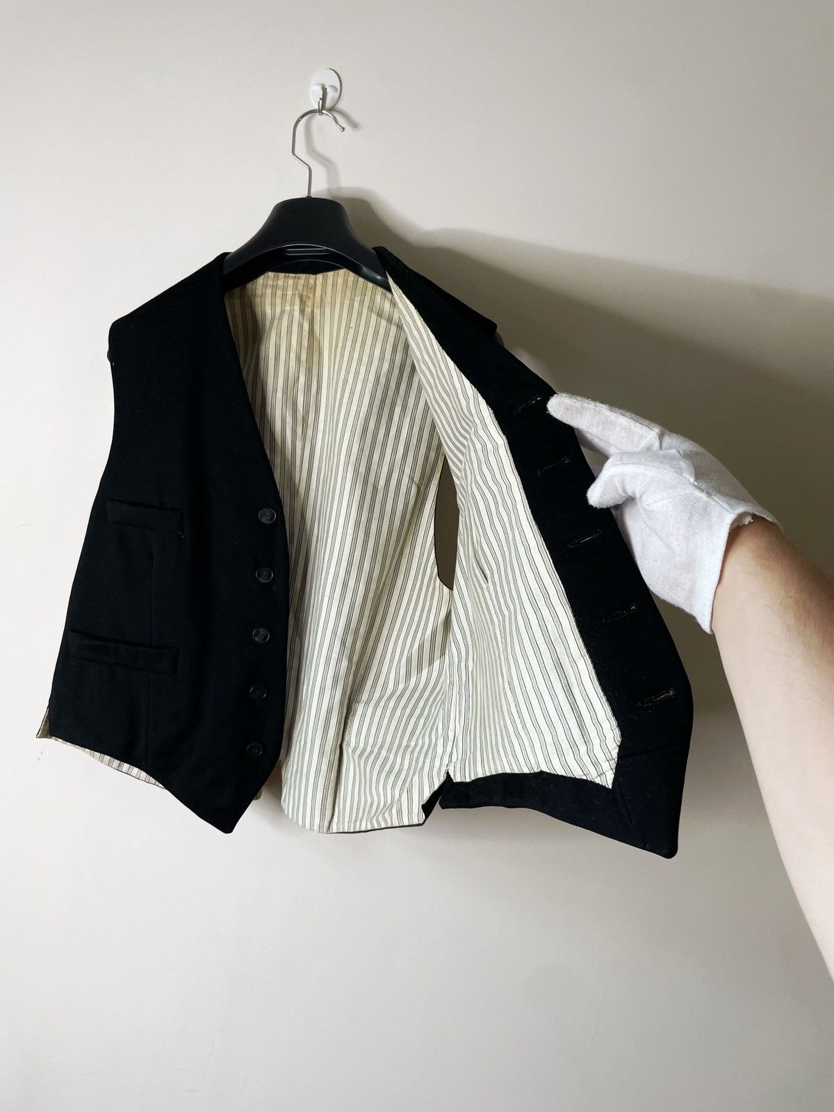 Vintage Antique Black Edwardian Waistcoat Tailored Fit Waistcoat Size US S / EU 44-46 / 1 - 4 Thumbnail