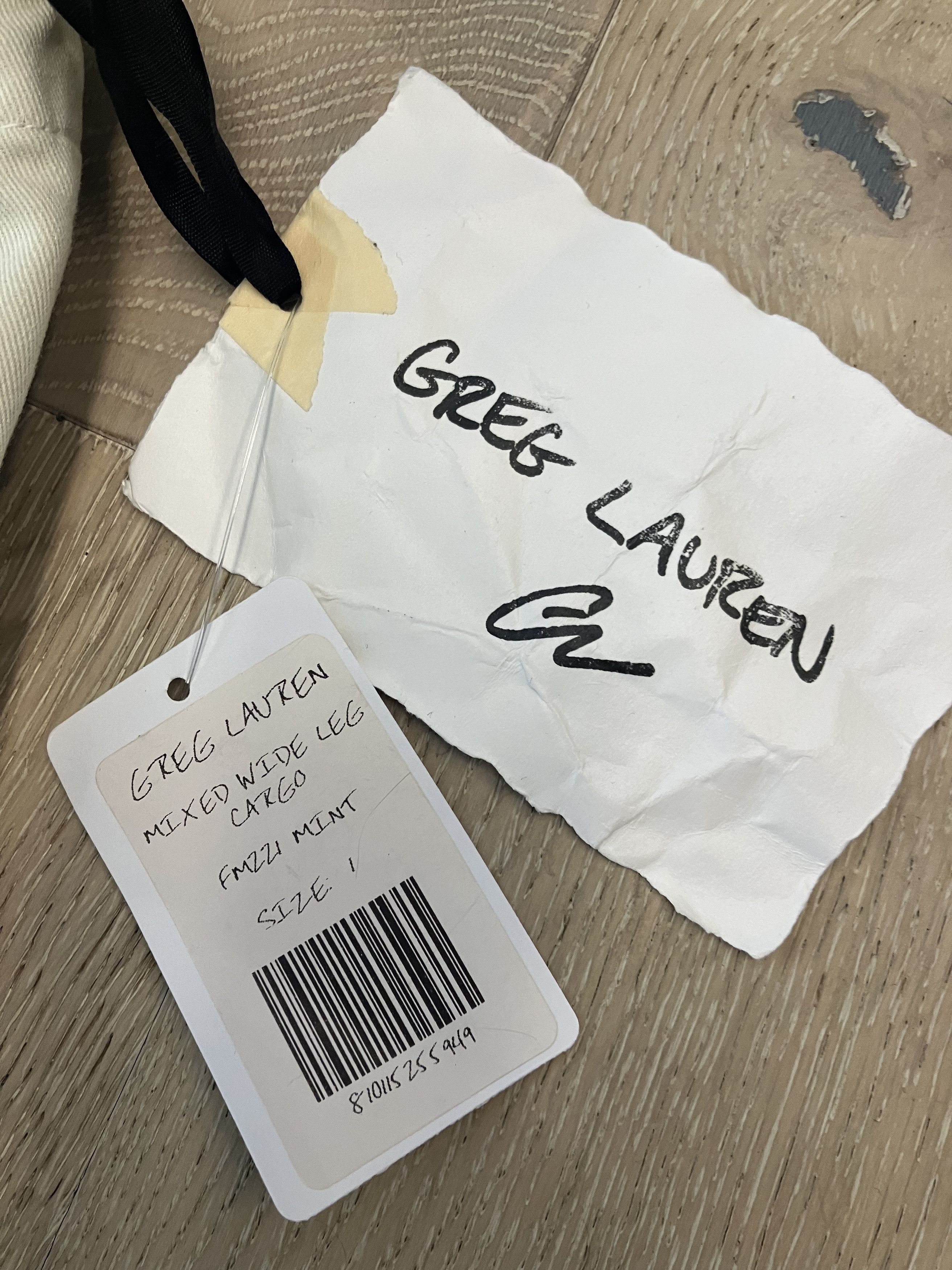 Greg Lauren $1110 NWT Greg Lauren MINT Mixed Wide Leg Cargo Pants Size1 Size US 30 / EU 46 - 5 Thumbnail