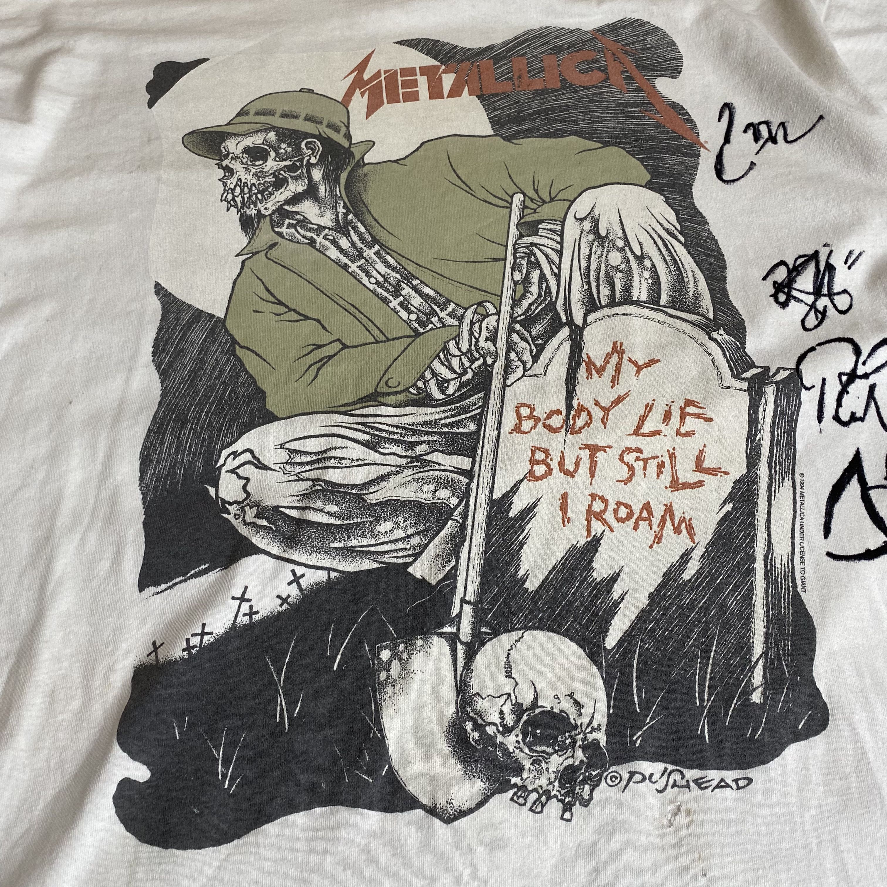 Band Tees Metallica 1994 My Body Lie But Still I Roam Signed Tee Size US XL / EU 56 / 4 - 7 Thumbnail