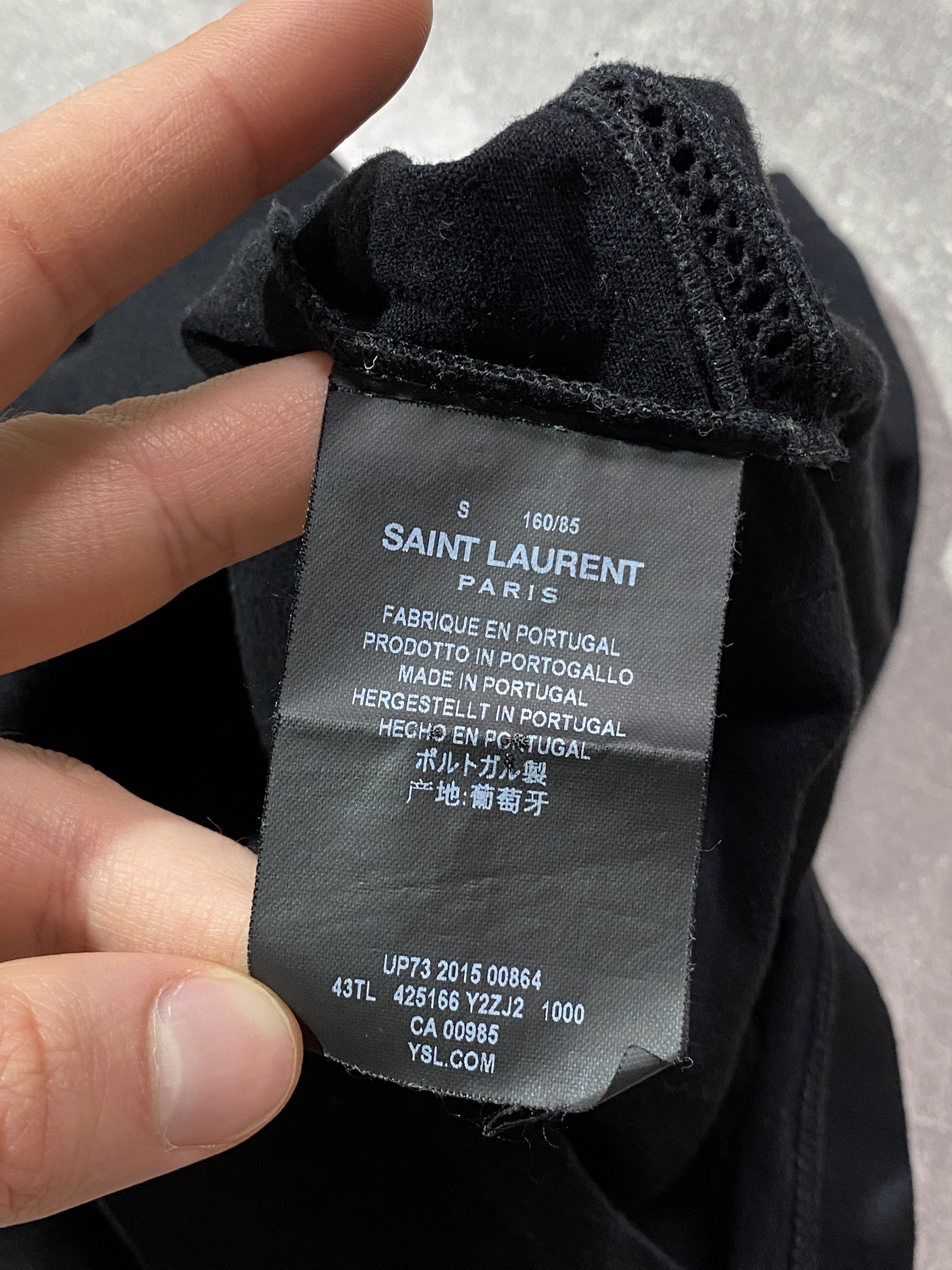 Saint Laurent Paris Saint Laurent Paris Lace Black T-Shirt Size S / US 4 / IT 40 - 6 Thumbnail