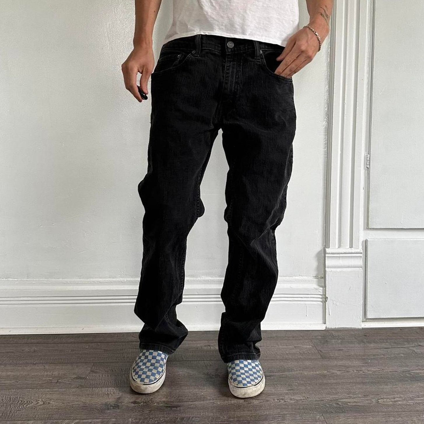 Levi's × Vintage Vintage Black Levis 559 Dark Denim Straight Fit Jeans Pants Size US 36 / EU 52 - 1 Thumbnail