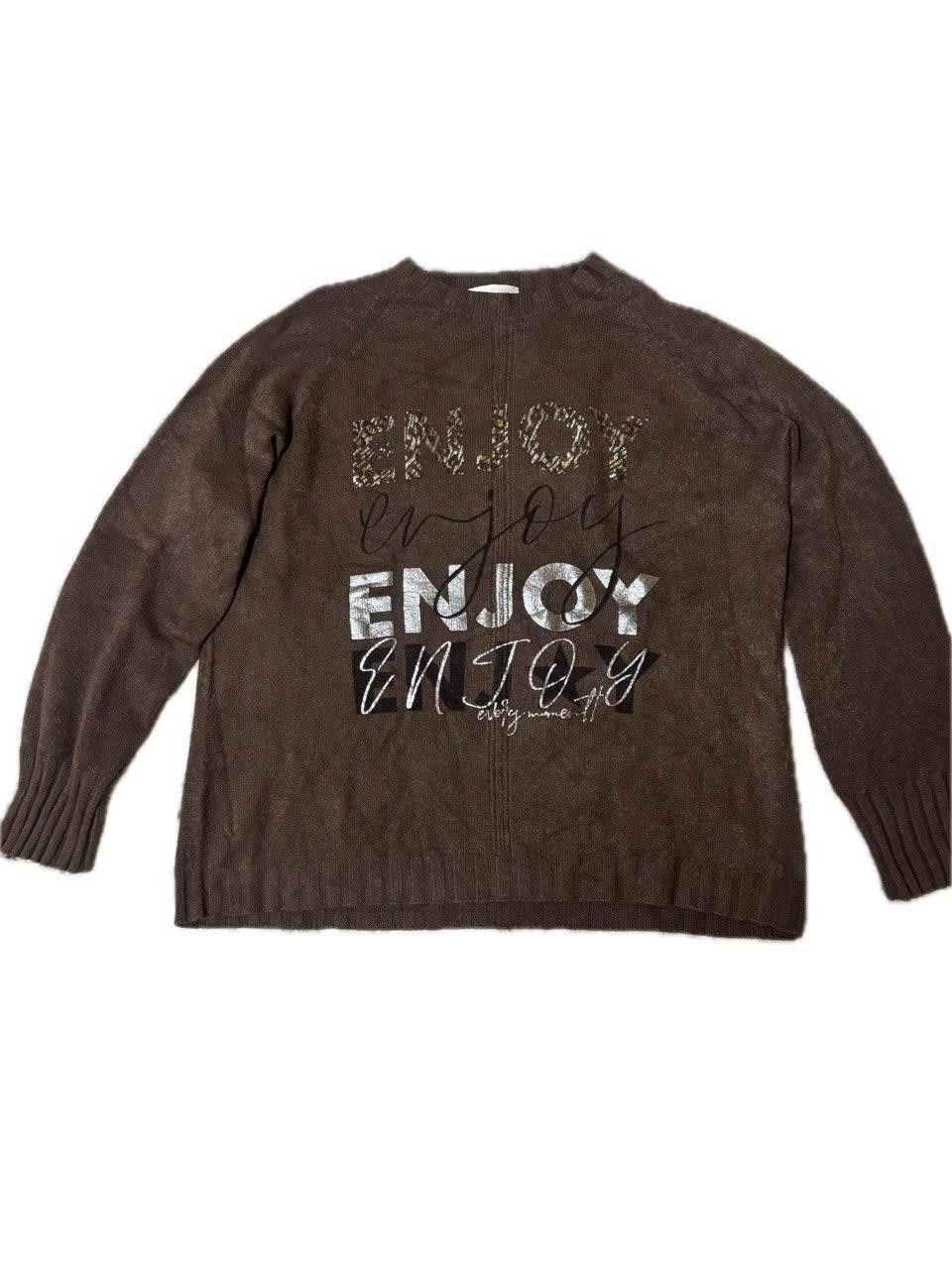 CAMILLA Camilla Italy Brown “ENJOY” Knit Sweater – One Size Size ONE SIZE - 7 Thumbnail