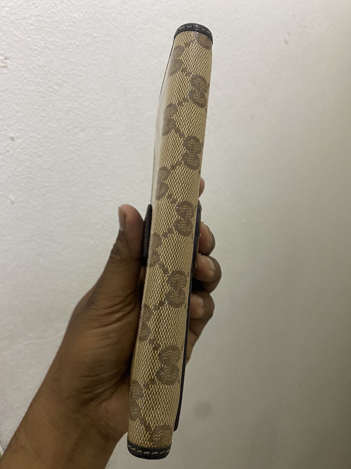 Gucci Gucci Beige/Brown GG Stud Canvas And Leather Flap Wallet Size ONE SIZE - 3 Thumbnail