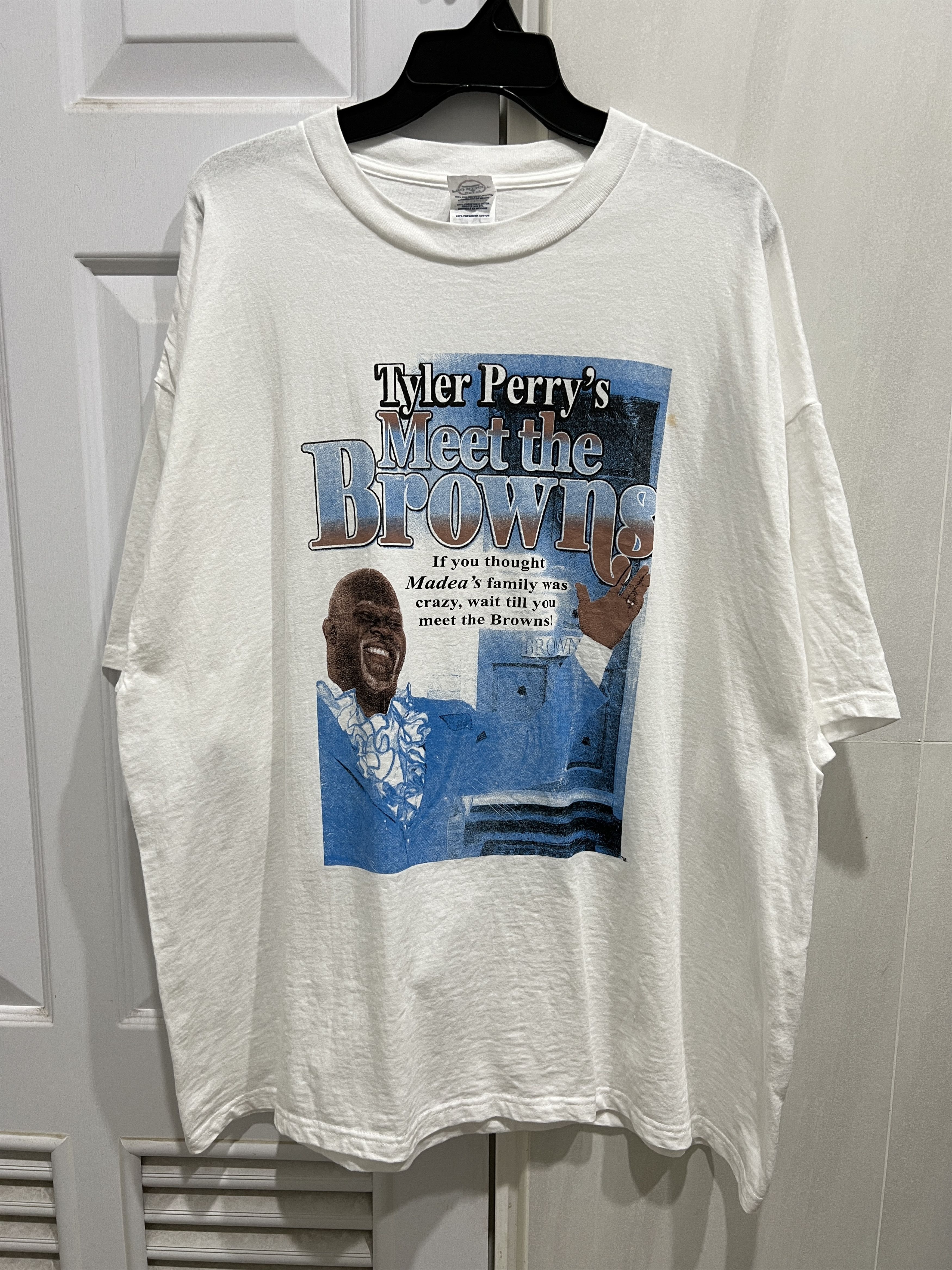 image of Vintage Tyler Perry's Meet The Browns Movie Promo Tee 2Xl in White, Men's