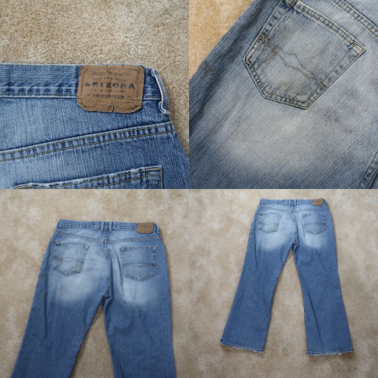Vintage Arizona Jeans Jeans men 38x30 Blue Denim Distressed Relaxed Straight 5-Pocket Zip Button Vintage: No 90s Grunge Rockabilly Men Brown? Size US 38 / EU 54 - 8 Thumbnail
