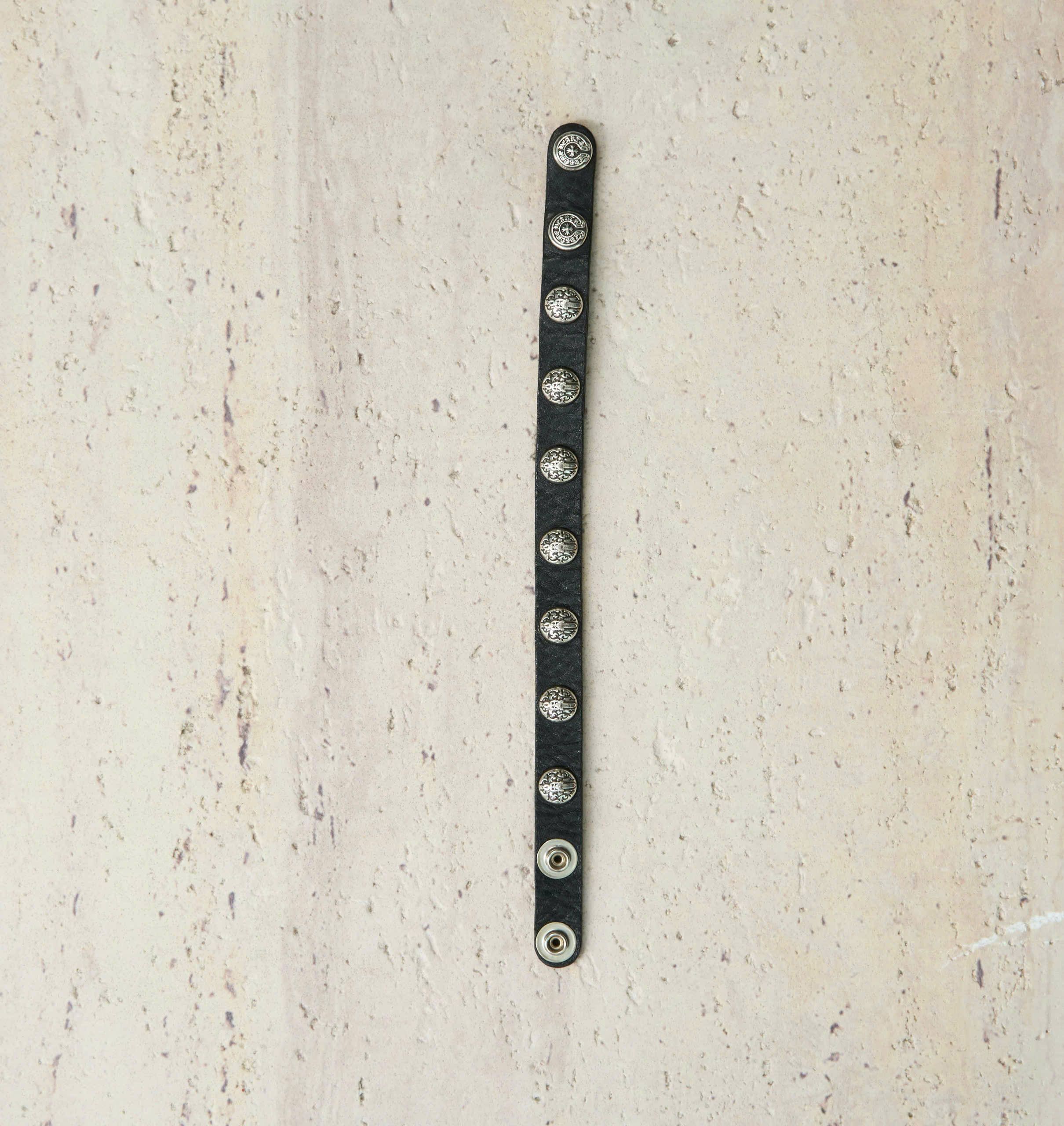 Chrome Hearts Chrome hearts 2 button 2 snap bracelet cross black leather Size ONE SIZE - 4 Thumbnail