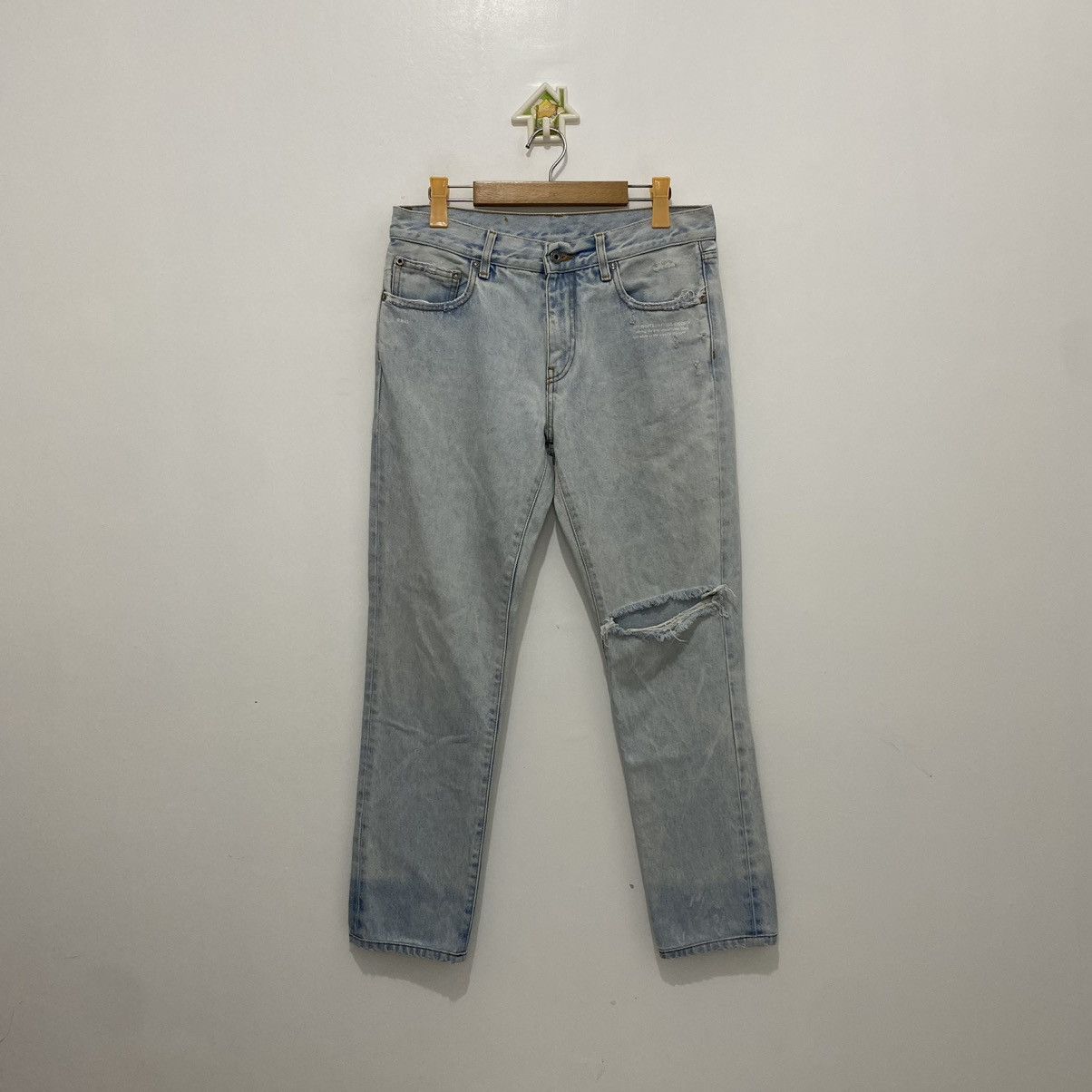Off-White Off White Corp Distress Skinny Jeans Size 32" / US 10 / IT 46 - 3 Thumbnail