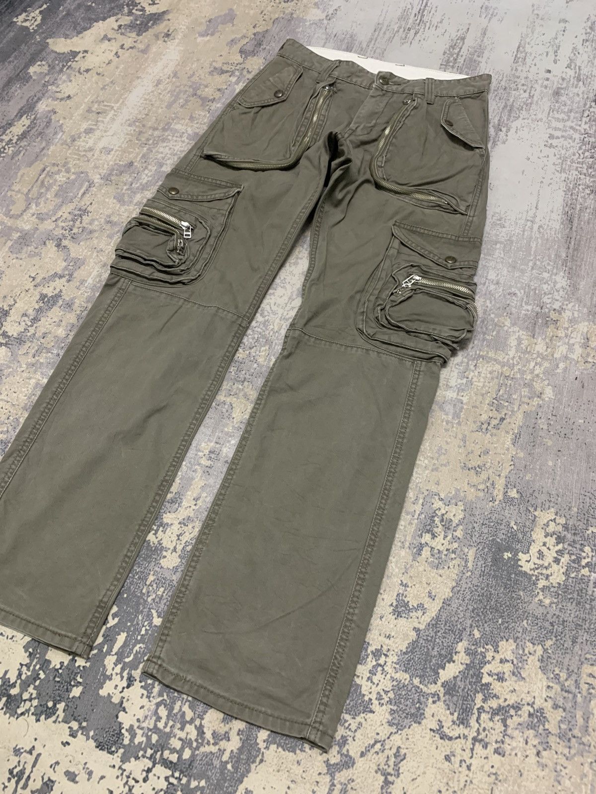 Lee VTG Lee 3D Zipper Pocket Cargo Pants Tactical Olive W29 Size US 29 - 5 Thumbnail