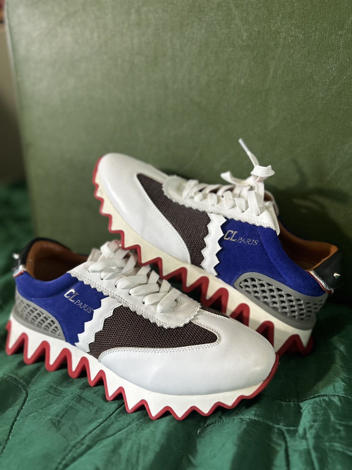 Christian Louboutin Christian Louboutin Loubishark Mix-Media Red Sole Sneakers Size US 11 / EU 44 - 2 Thumbnail