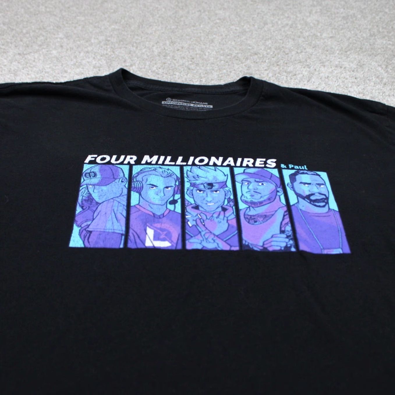 Vintage Design by Humans Shirt Mens Large Black Four Millionaires & Paul Cotton S/S Size US L / EU 52-54 / 3 - 4 Thumbnail