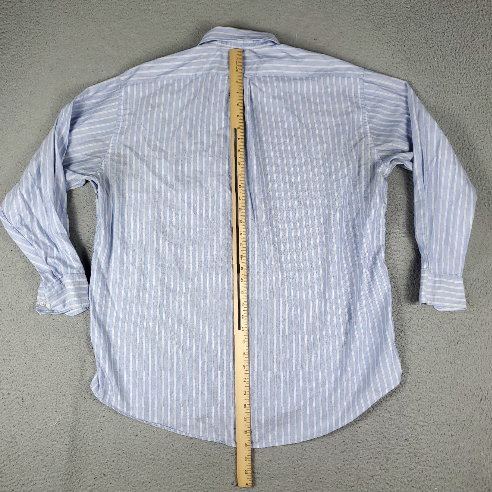 Faconnable Façonnable Men's Casual Button-Up Shirt - Large Blue Striped Long Sleeve Regular Fit Size US L / EU 52-54 / 3 - 5 Thumbnail
