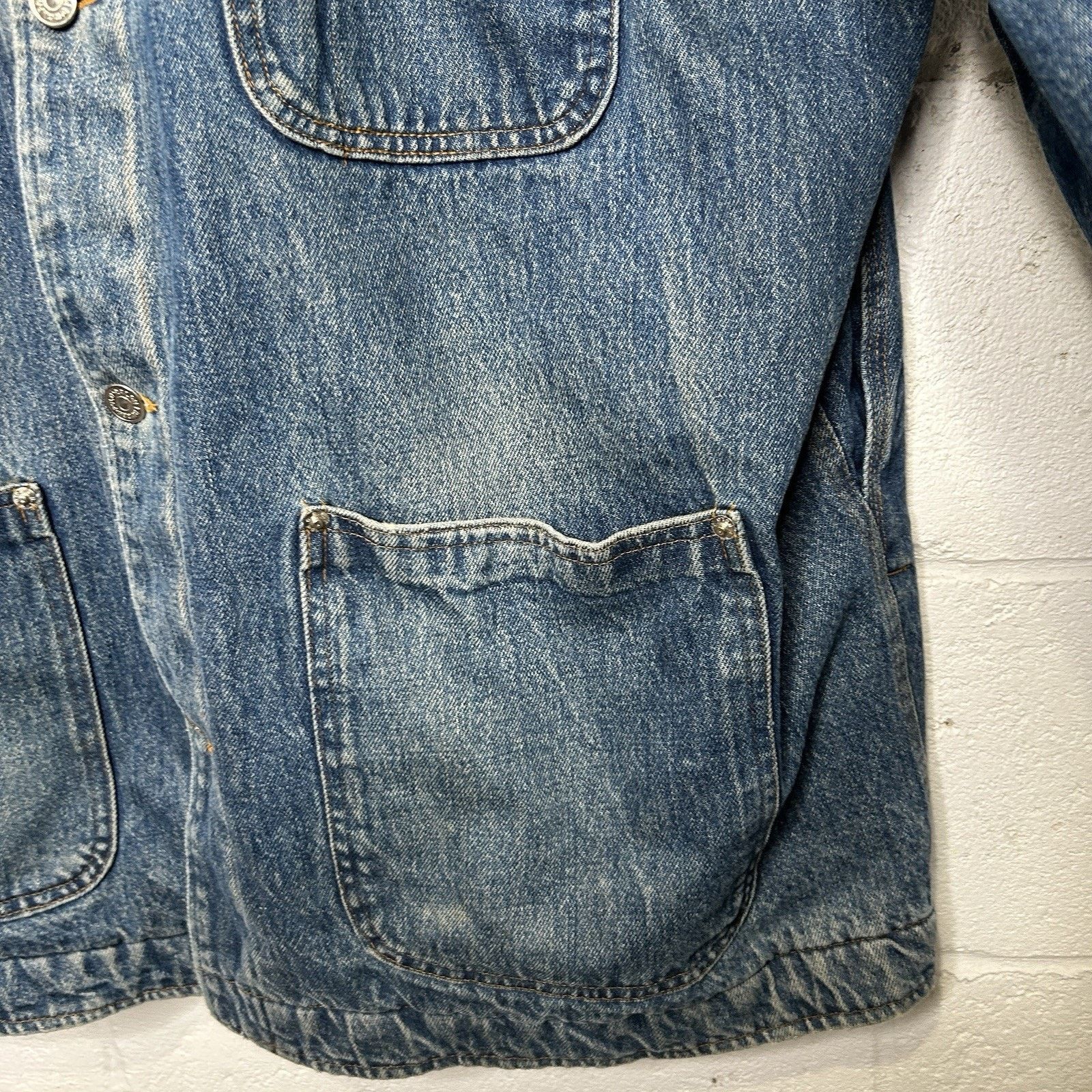 Polo Ralph Lauren VTG Polo Country Ralph Lauren Plaid-Lined Denim Chore Coat Size US XL / EU 56 / 4 - 8 Thumbnail