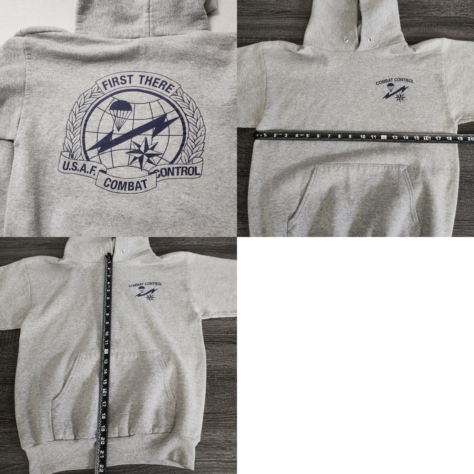 Hanes VINTAGE Hanes USAF Hoodie Mens Small Gray Combat Control Military Air Force S Mens Gray Hanes USAF Hoodie Size US S / EU 44-46 / 1 - 8 Thumbnail