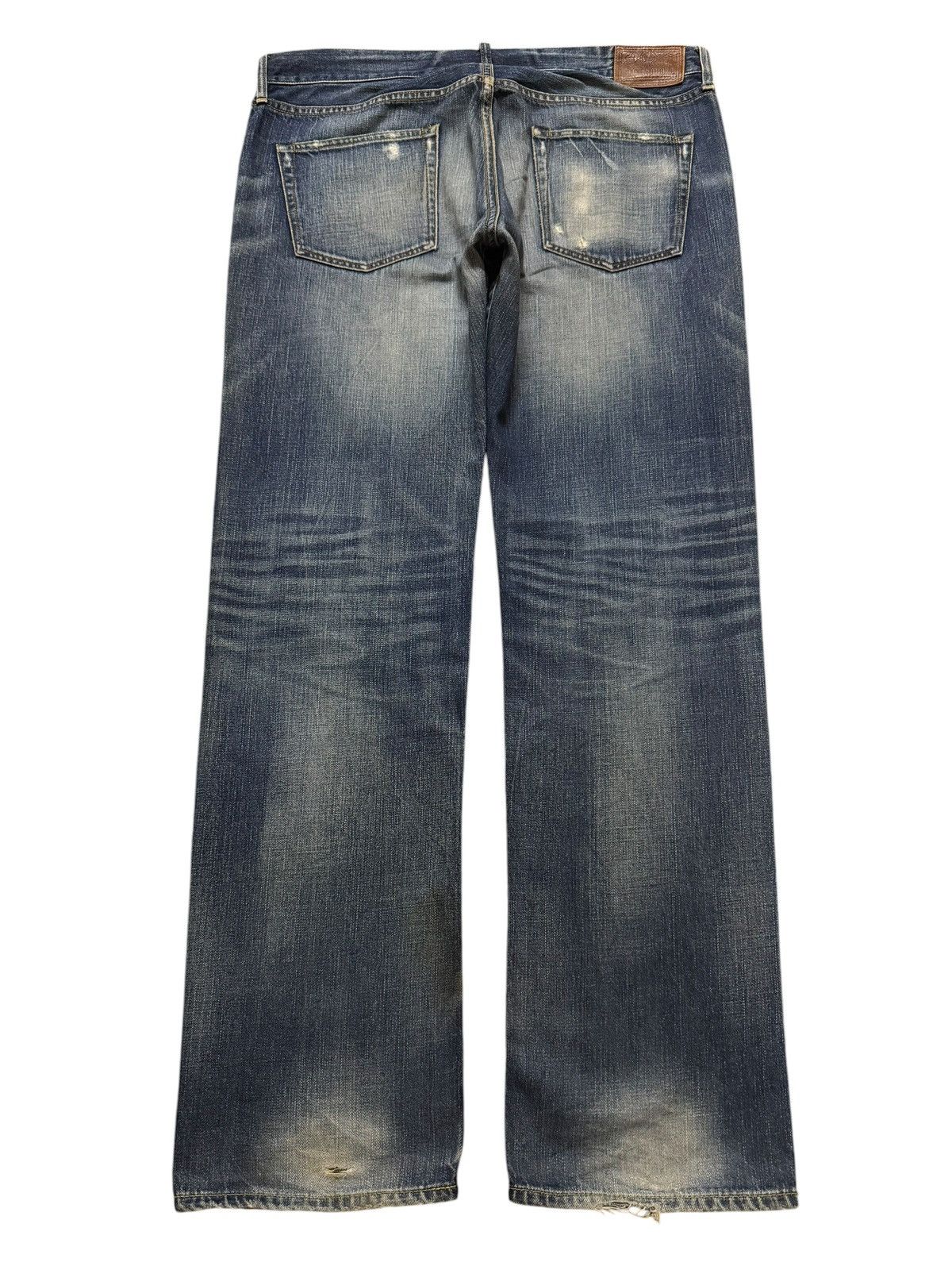 Fubu Vintage Y2K Japanese Brand Blue Faded Wash Distress Wide Leg Size US 38 / EU 54 - 2 Thumbnail