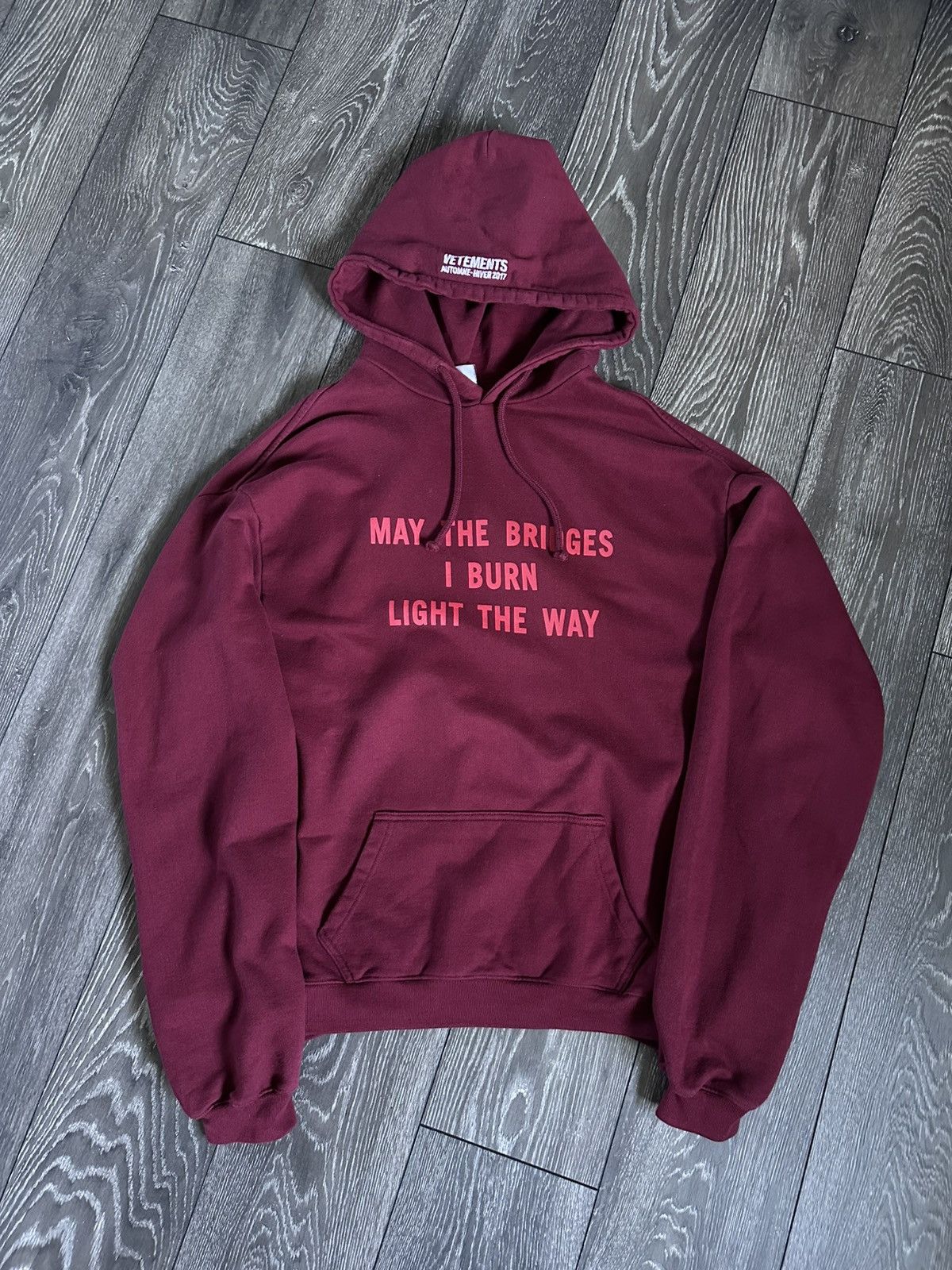 Vetements vetements aw17 may the bridges I burn light the way hoodie Size US L / EU 52-54 / 3 - 1 Thumbnail