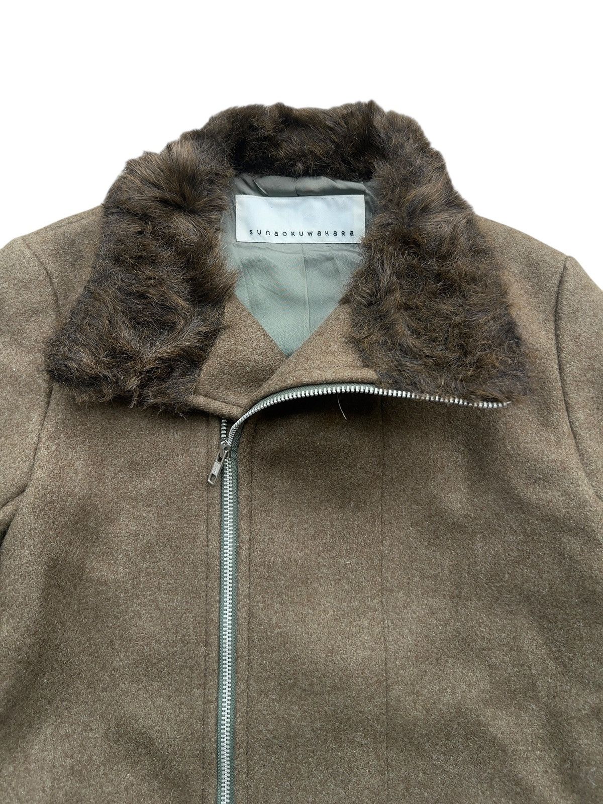 Issey Miyake Issey Miyake Sunaokuwahara Army Green Fur Woll Jacket Size US S / EU 44-46 / 1 - 4 Thumbnail