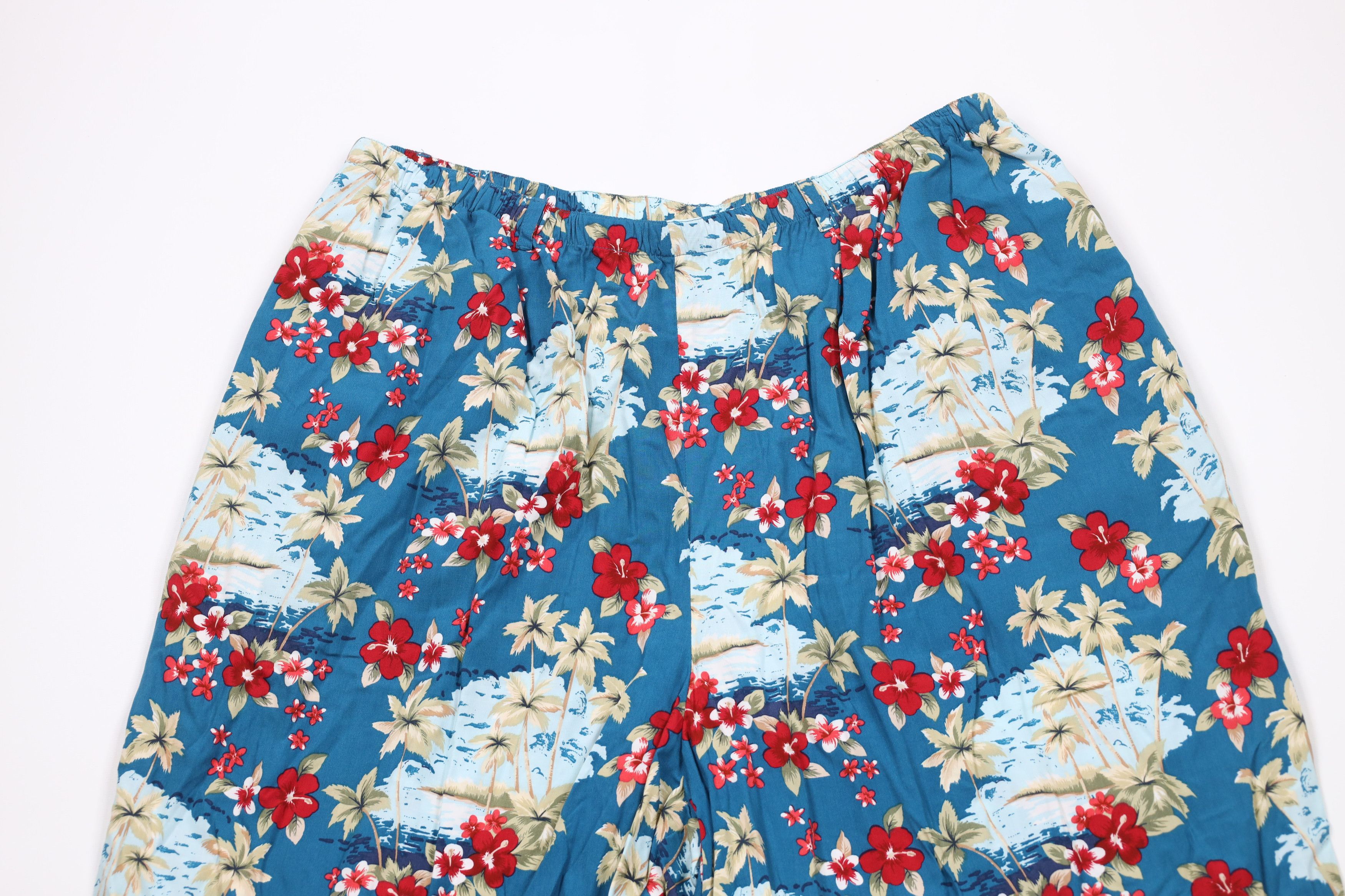 Vintage Vintage 90s Streetwear Beach Wide Leg Harem Pants Rayon Size 32" / US 10 / IT 46 - 2 Thumbnail