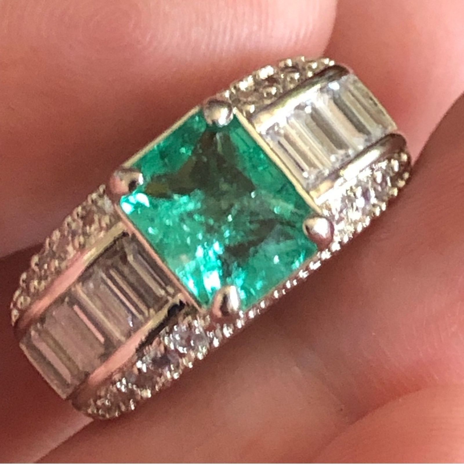 Jewelry Ladies elegant paraiba emerald stone 925 ring 8 NIB Size ONE SIZE - 14 Thumbnail