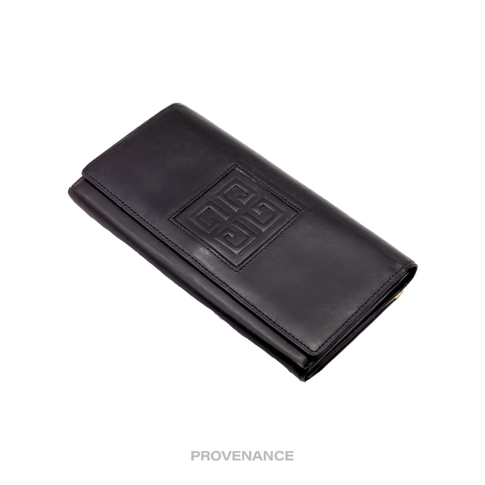 Givenchy 🔴 Givenchy Logo Snap Long Wallet - Black Leather Size ONE SIZE - 4 Thumbnail
