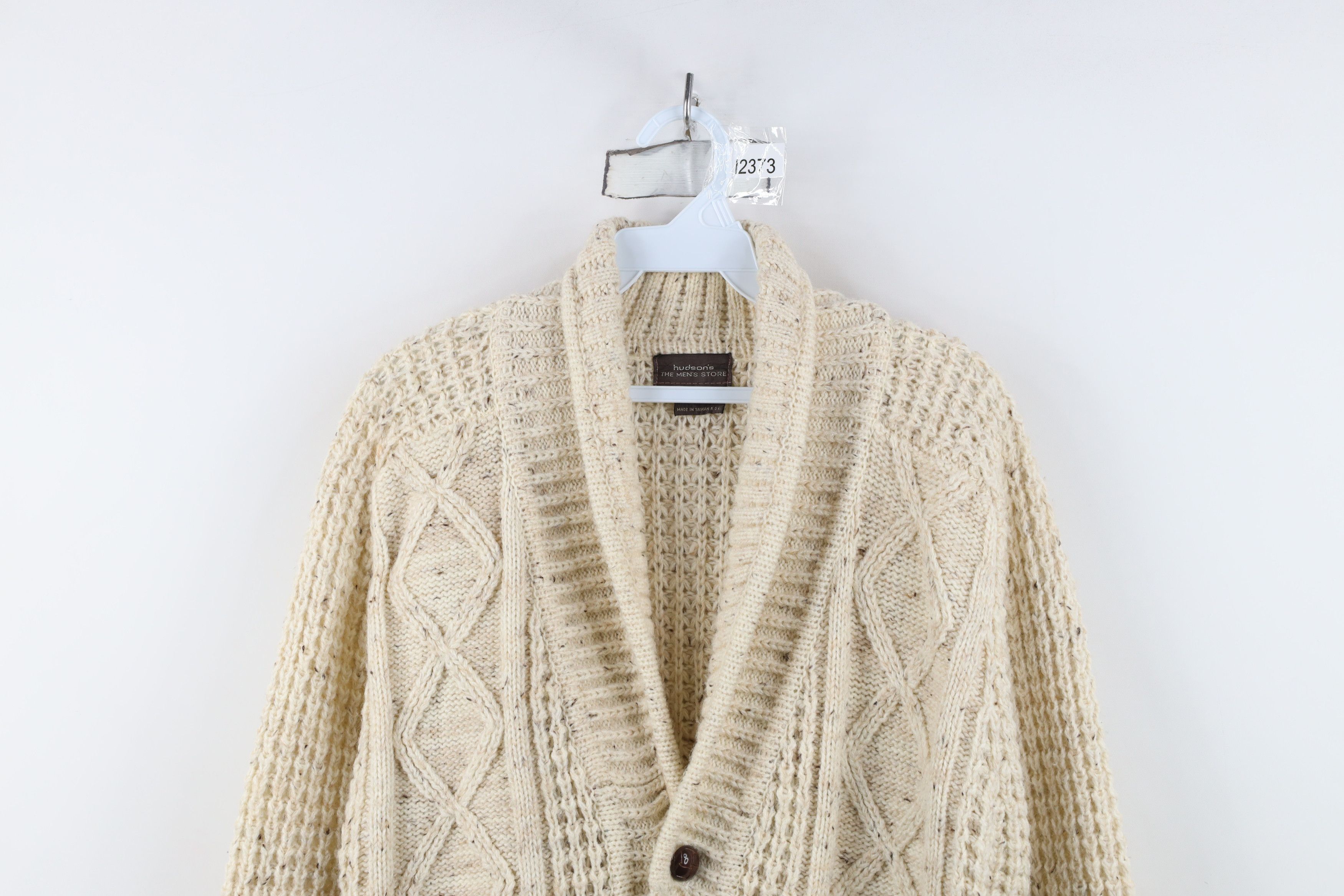 Vintage Vintage 60s Streetwear Cable Knit Fisherman Cardigan Sweater Size US M / EU 48-50 / 2 - 2 Thumbnail