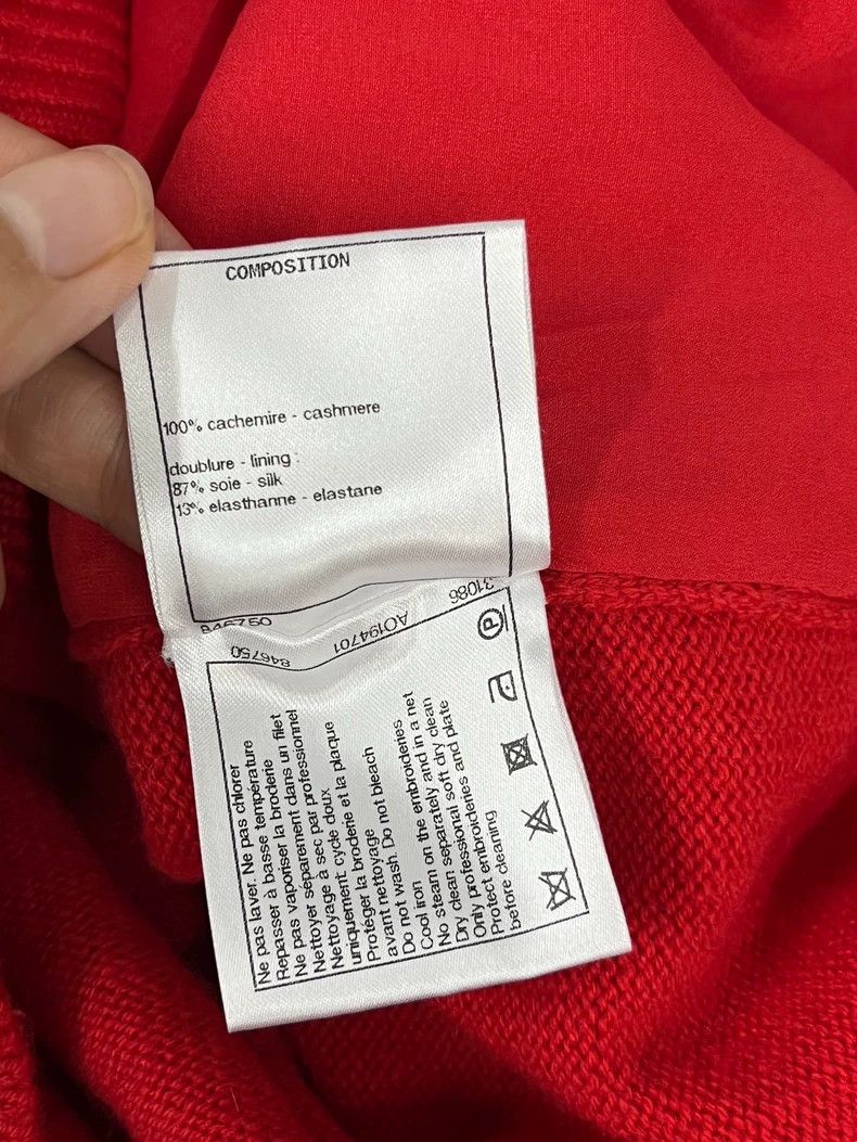 Chanel Chanel Red Heavy Industry Pearl Chain Cashmere Sweater Size XS / US 0-2 / IT 36-38 - 6 Thumbnail