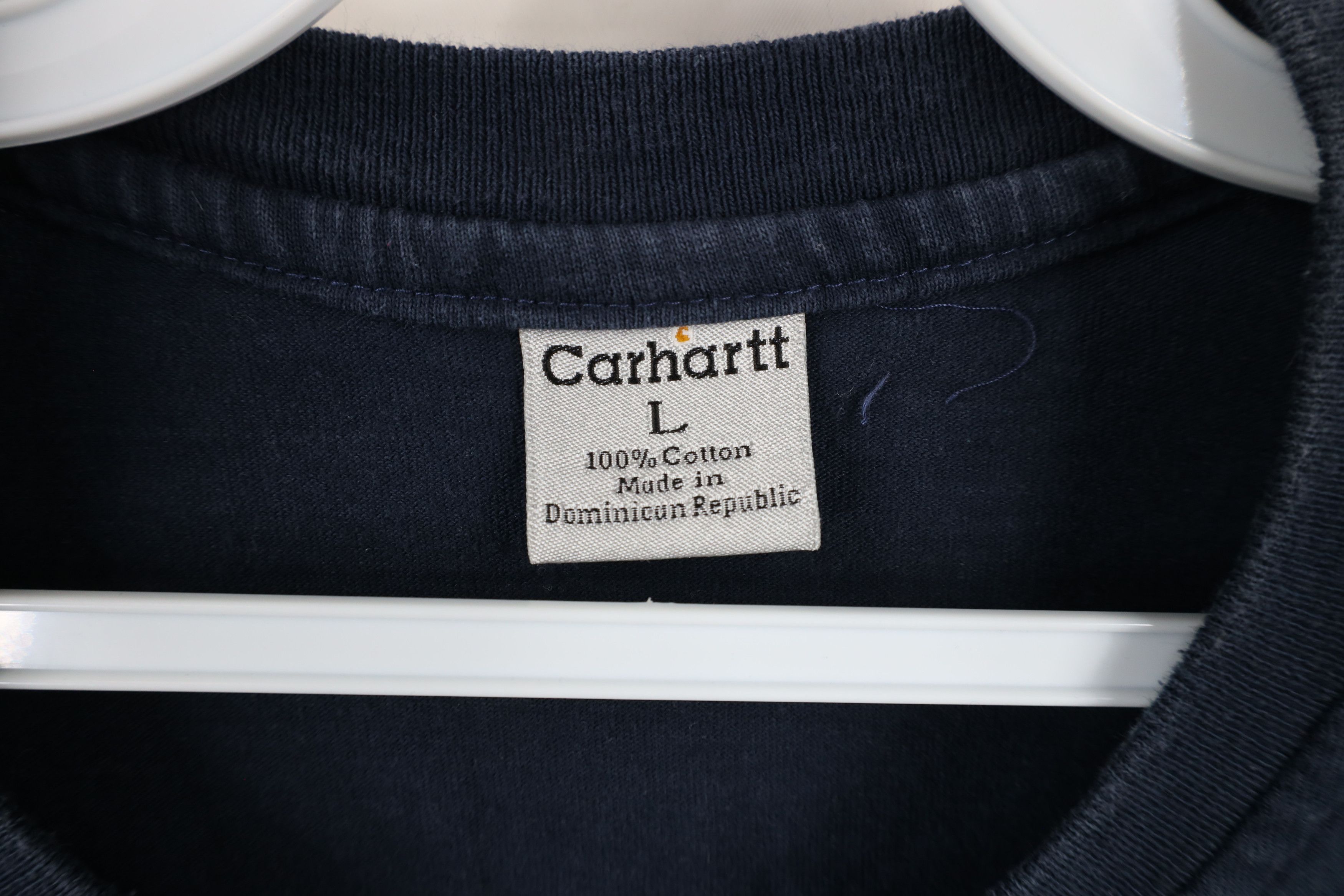 Carhartt × Vintage Vintage Carhartt Spell Box Logo Pocket Henley T-Shirt Blue Size US L / EU 52-54 / 3 - 9 Thumbnail