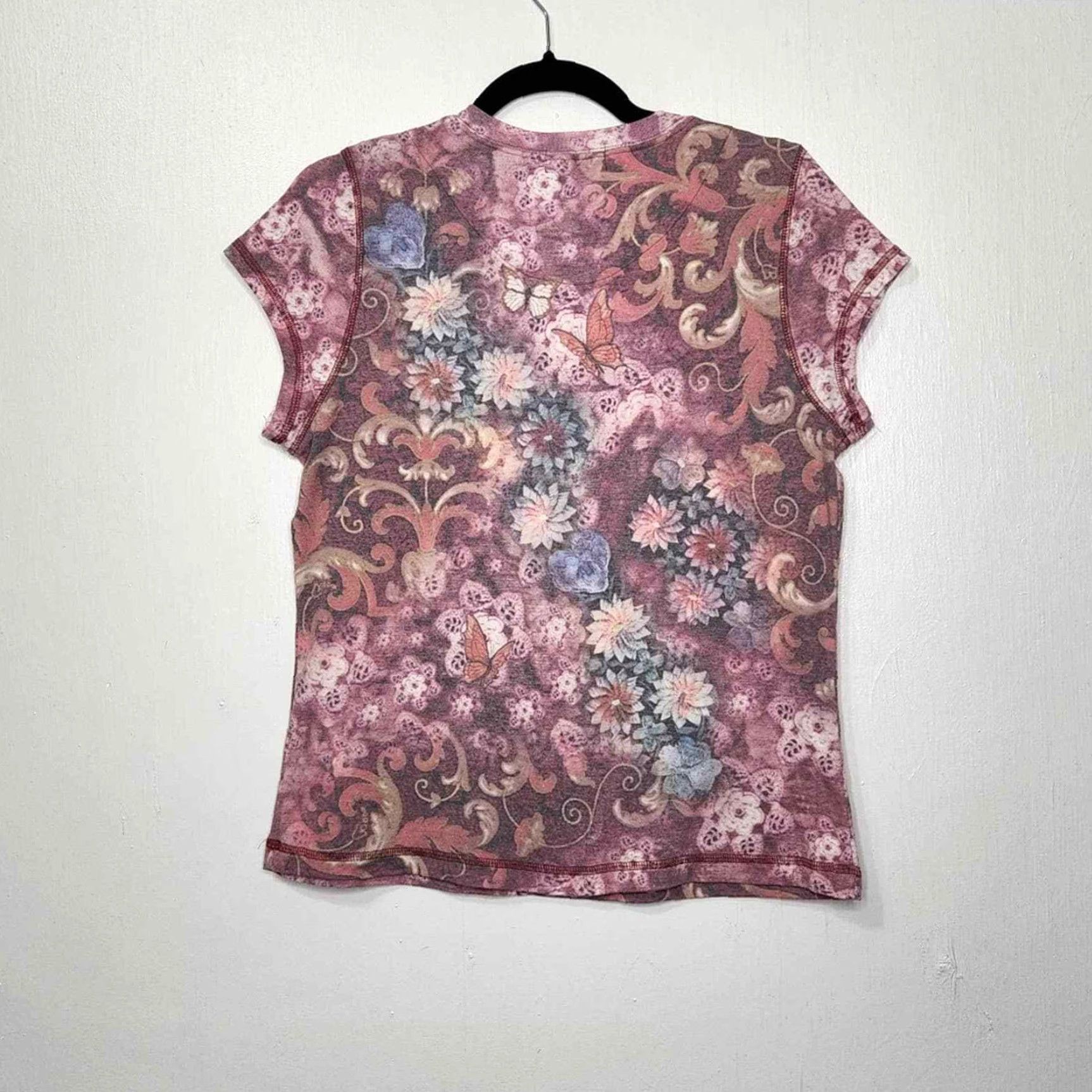 Doublet VINTAGE Y2K Ecit XL Double Sided All Over Floral Flower Monarch Collage Shirt Size XL / US 12-14 / IT 48-50 - 4 Thumbnail
