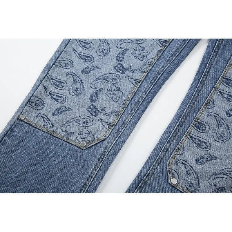 Japanese Brand × Jean Retro loose high street patchwork jeans Size US 32 / EU 48 - 4 Thumbnail