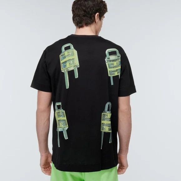 Givenchy Givenchy - 4G Lock Cotton-T-Shirt - Black - NEW W TAGS NWT Size US L / EU 52-54 / 3 - 4 Thumbnail