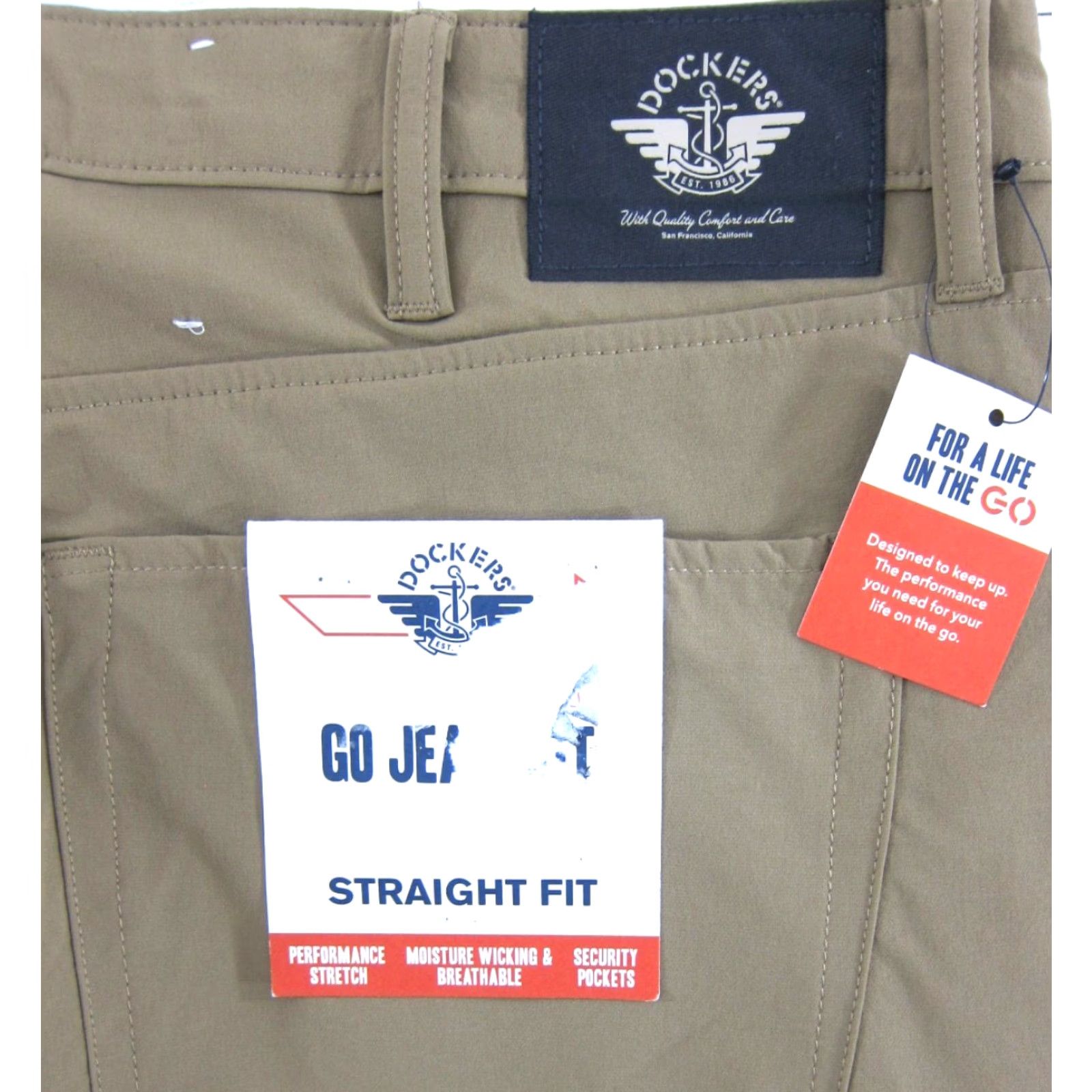 Dockers DOCKERS Pant Brown Regular Straight 40x32 Men NWT Stretch Breathable Security Flat Front Waist 40 Inseam 32 Май Size US 40 / EU 56 - 3 Thumbnail