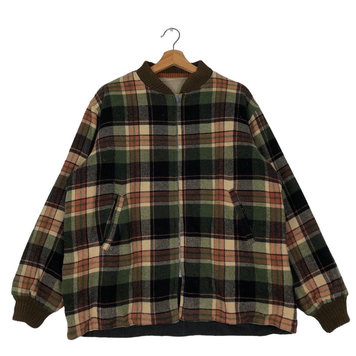 🔥90’s Vtg Flannel Wool Jacket Tartan Design Issey Miyake