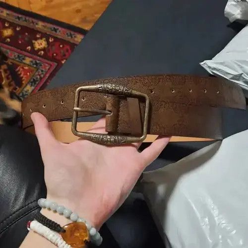 Designer Buckle Pin Belt Pu Leather Size 40 - 3 Thumbnail