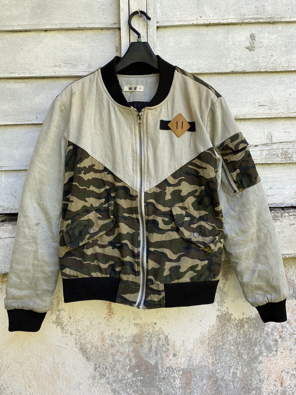 If Six Was Nine × Japanese Brand ABM Denim Camo Patch Fibre Filled Bomber Jacket Size US M / EU 48-50 / 2 - 1 Thumbnail