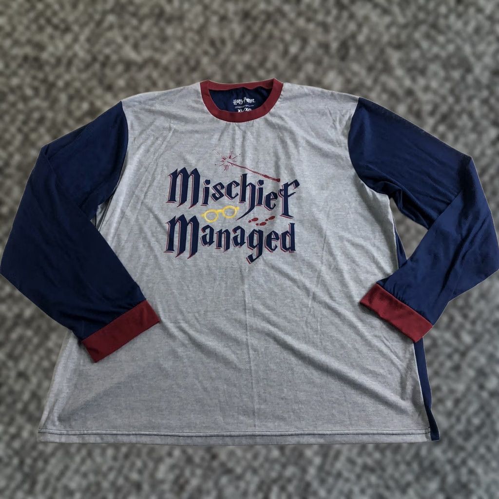 Vintage Harry Potter Mischief Managed Sleep Lounge Shirt Sleepwear Size XL Mens Size US XL / EU 56 / 4 - 1 Thumbnail
