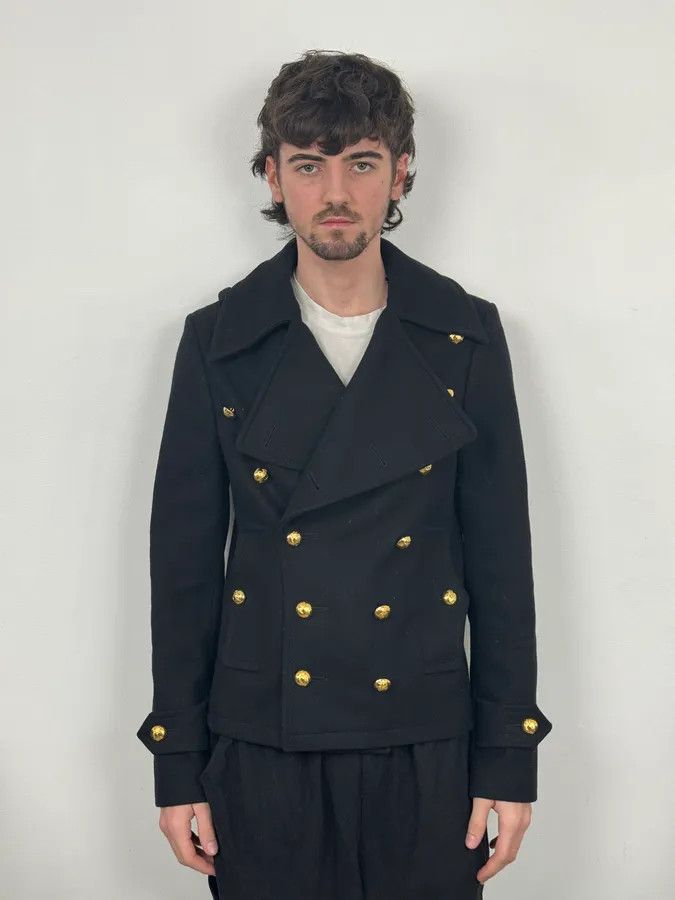 Balenciaga AW2007 Balenciaga Black Classy Officer Jacket By Nicolas Ghesquière Size US M / EU 48-50 / 2 - 2 Thumbnail
