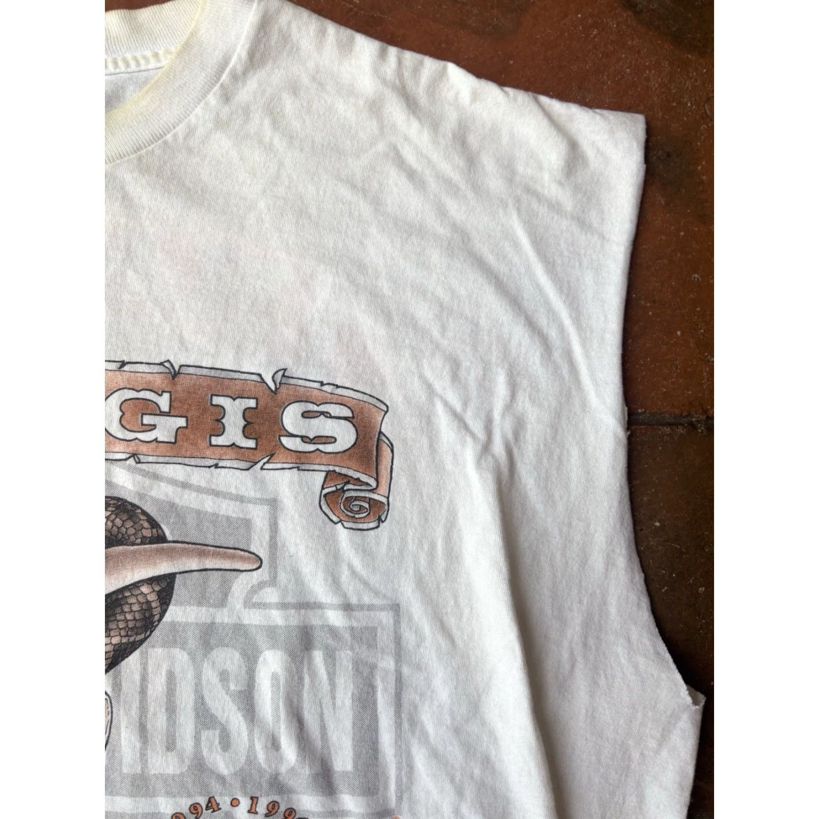 Harley Davidson VINTAGE Harley-Davidson T-Shirt 2XL Crew Neck Sleeveless White Cotton Logo 80s Biker Motorcycle USA Shirts Men Size US XXL / EU 58 / 5 - 5 Thumbnail