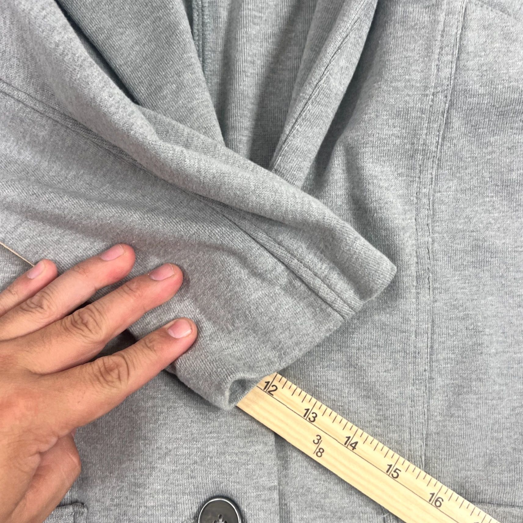 Free People VINTAGE Free People Blazer Womens Medium Overcoat 90s Oversized Gray Bohemian Utility Casual Size M / US 6-8 / IT 42-44 - 6 Thumbnail