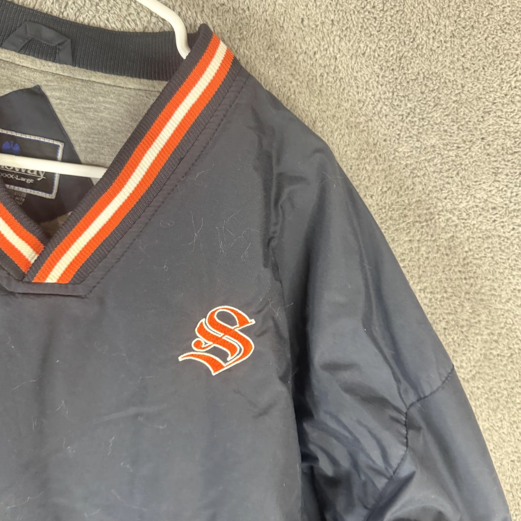Holloway Holloway Windbreaker Jacket Mens 3XL Blue S Logo V Neck Pullover Lined School Size US XXL / EU 58 / 5 - 4 Thumbnail