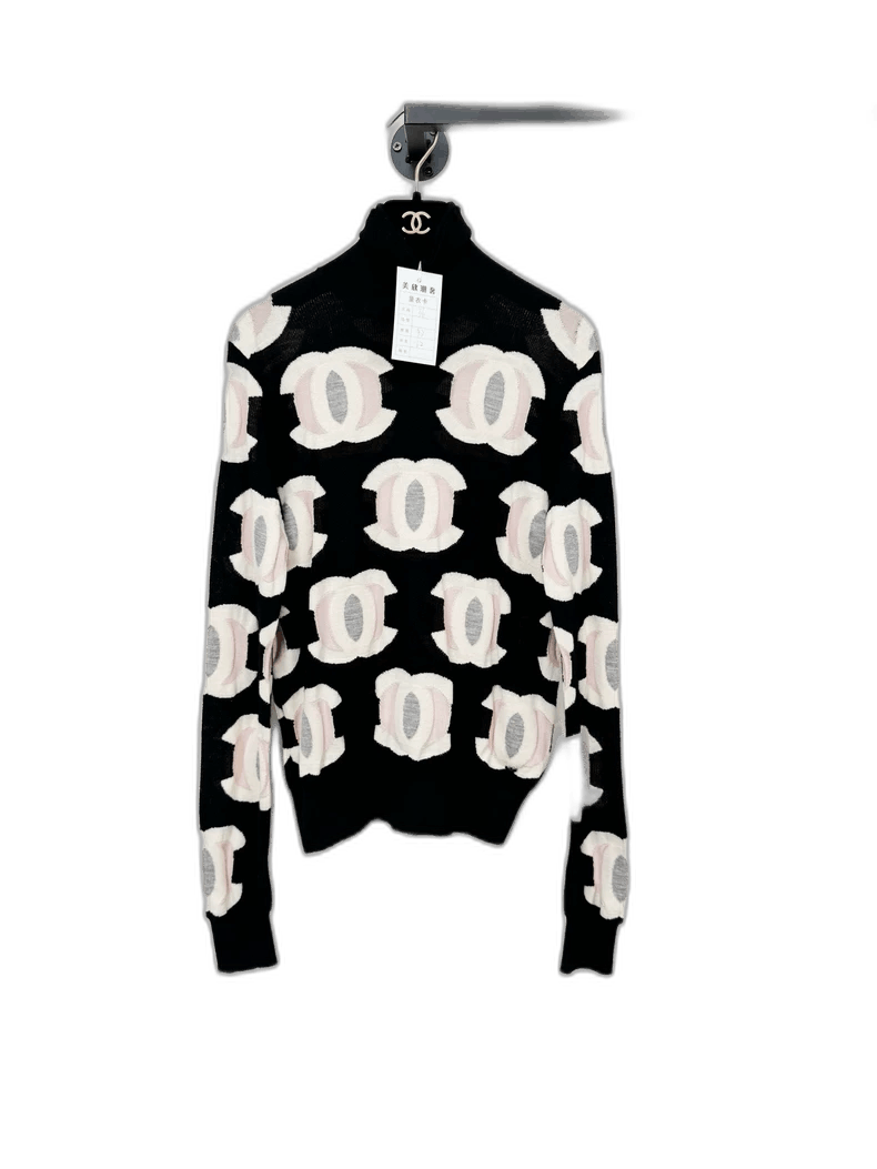Chanel Chanel High Neck Logo Sweater -2505 Size S / US 4 / IT 40 - 1 Thumbnail