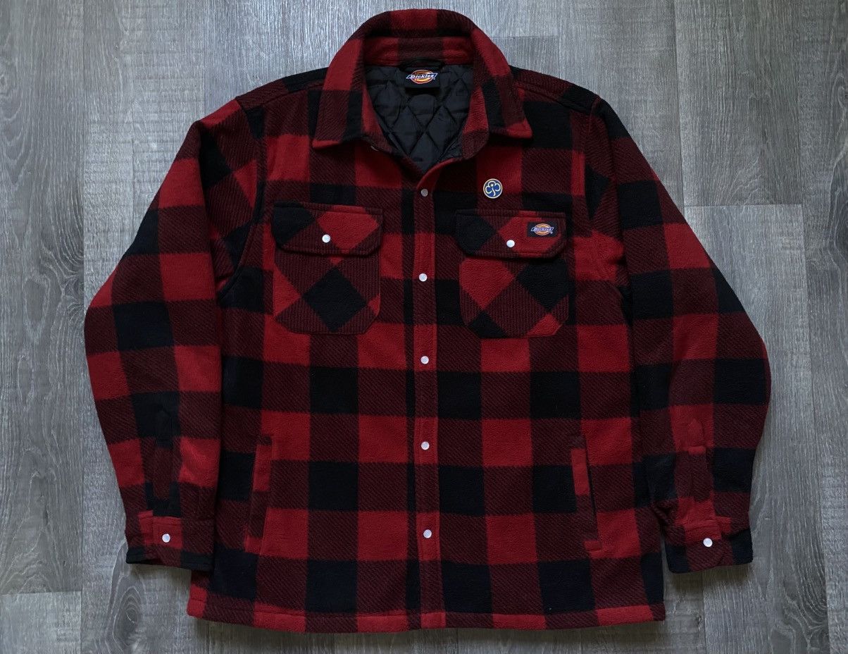 Dickies Insulated Plaid Checkered Fleece Overshirt Jacket Streetwear Size US L / EU 52-54 / 3 - 14 Thumbnail